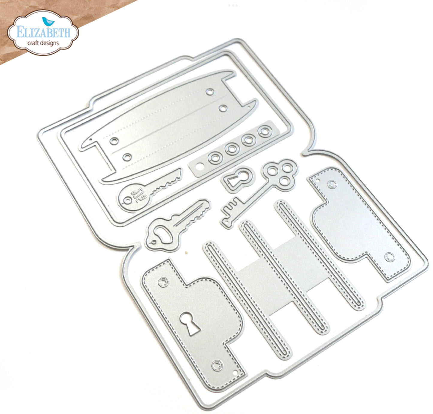 Elizabeth Craft Designs Wallet with Keys Die Set