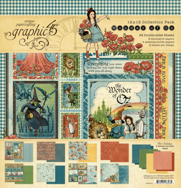 Graphic 45 Wonder of Oz 12” x 12” Collection Pack