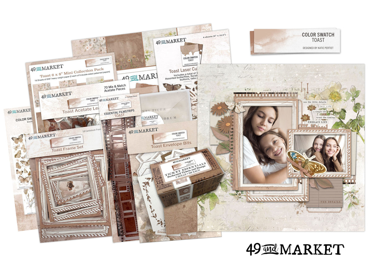 49 y Market Color Swatch Hojas de Acetato Tostado
