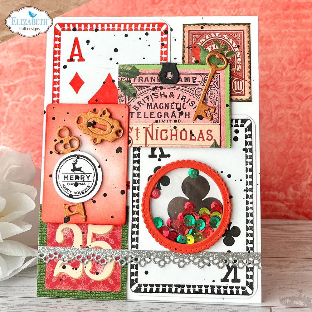 Elizabeth Craft Designs Playing Card Collage Stamp Set