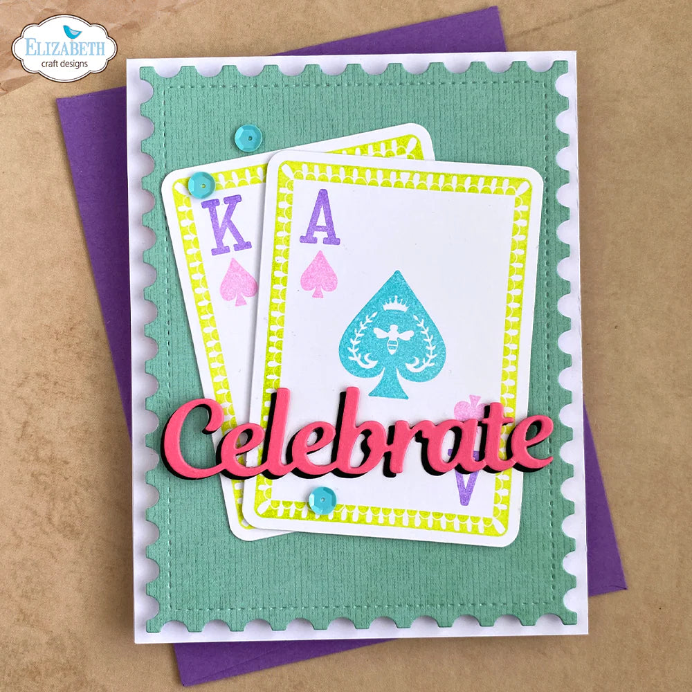 Elizabeth Craft Designs Playing Card Collage Stamp Set