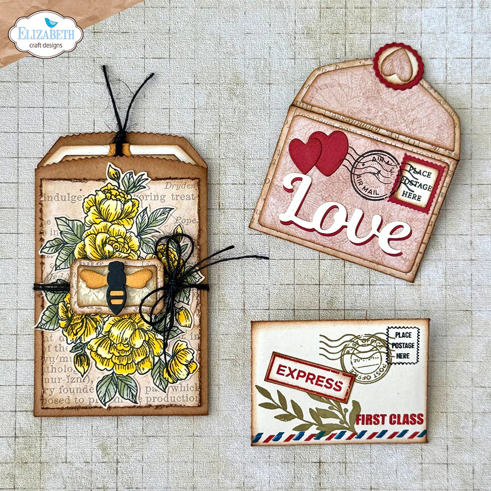 Elizabeth Craft Designs Postcard Parts Stamp Set