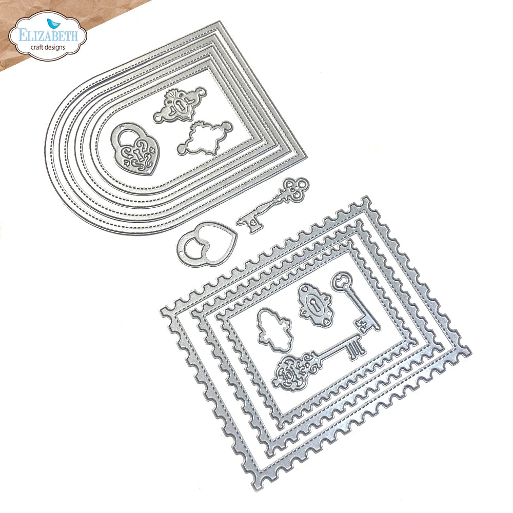 Elizabeth Craft Designs Postage, Arches & Keys Metal Die Set