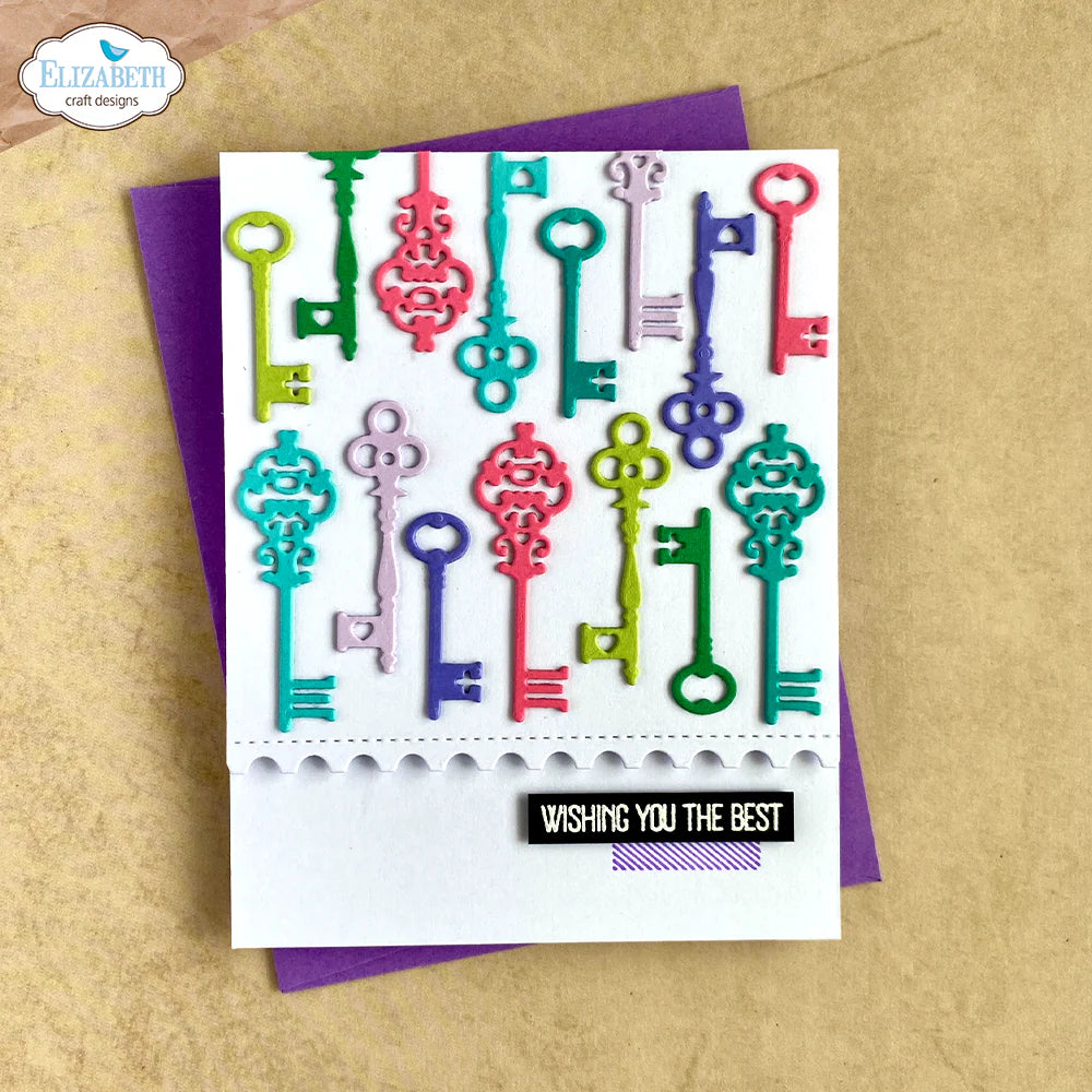 Elizabeth Craft Designs Postage, Arches & Keys Metal Die Set
