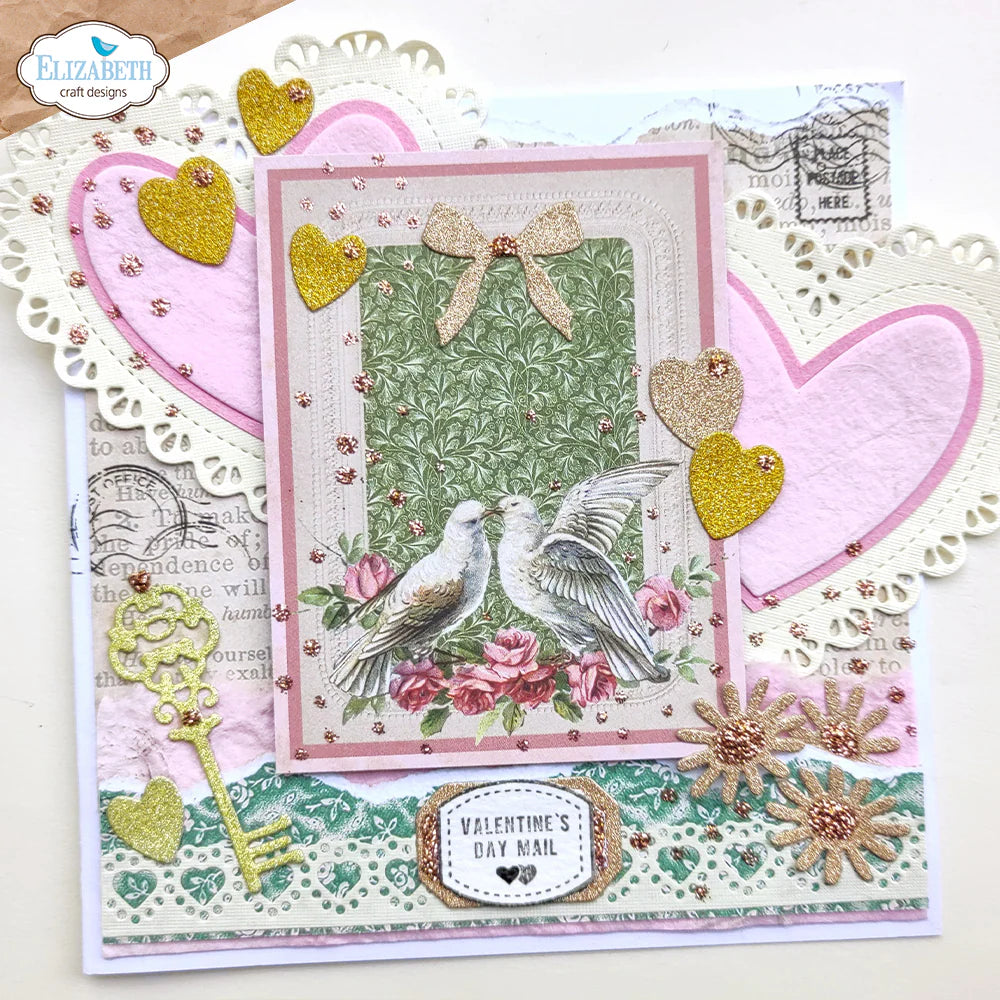 Elizabeth Craft Designs Lace, Heart & Doily Metal Die Set