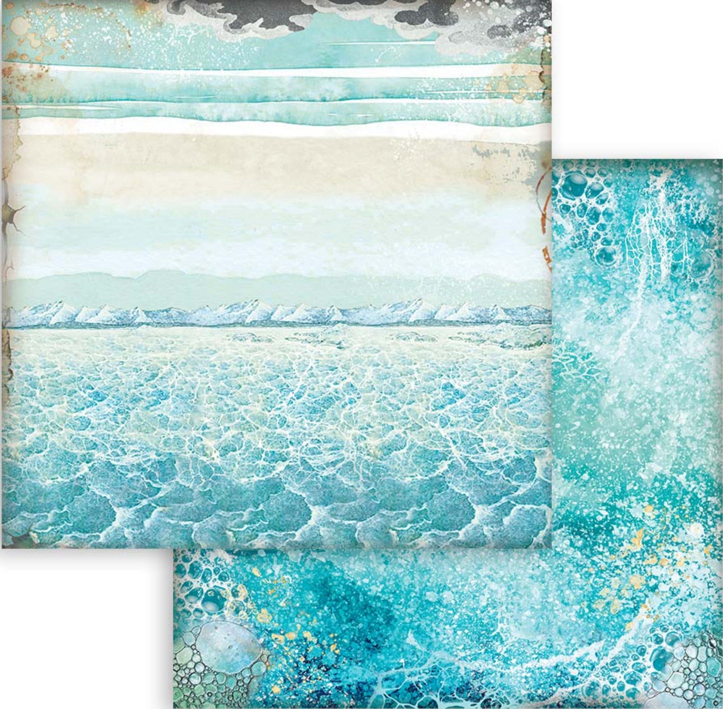 Stamperia Songs of the Sea Backgrounds 8” x 8” Paper Collection