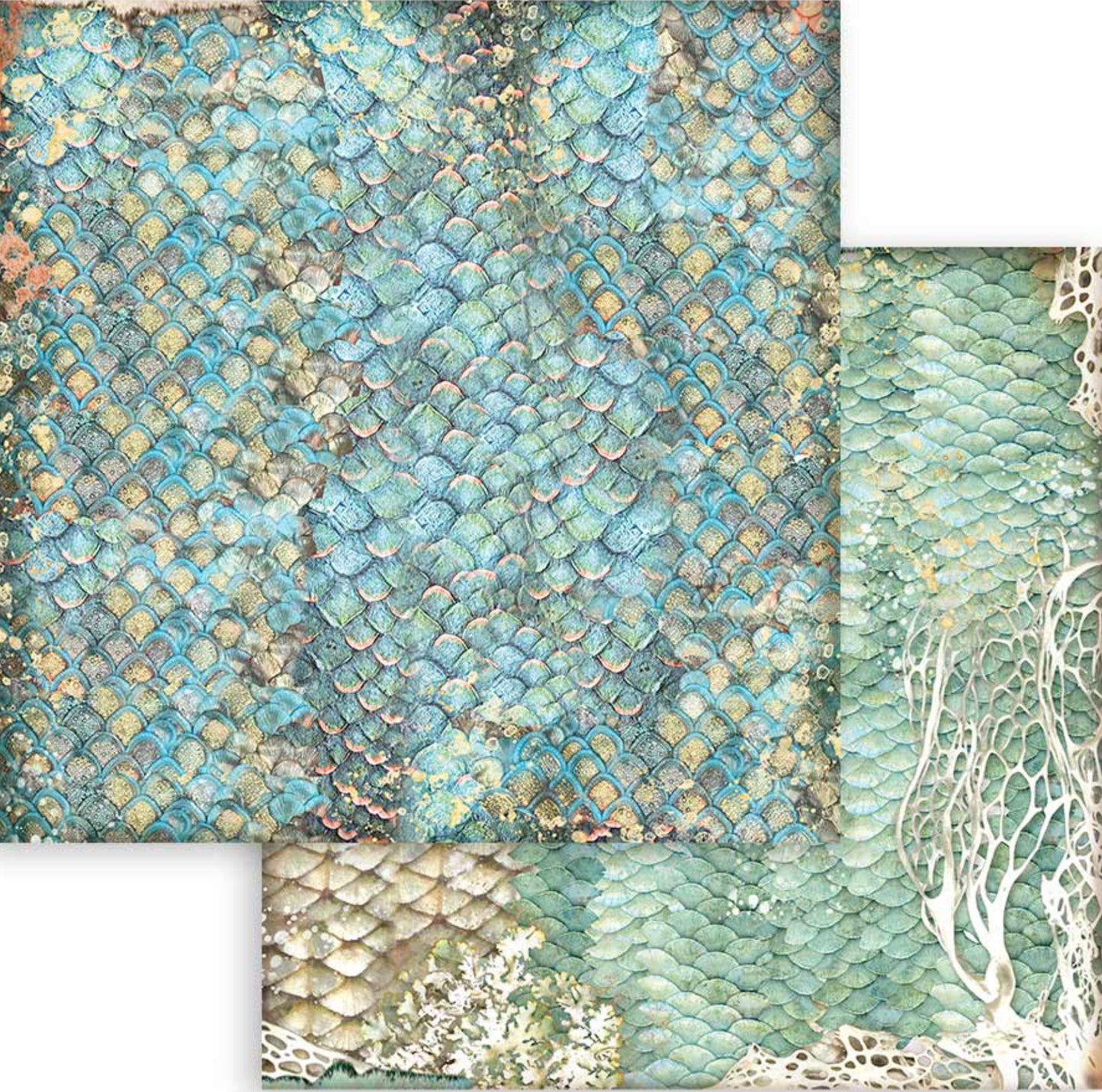 Stamperia Songs of the Sea Backgrounds 8” x 8” Paper Collection