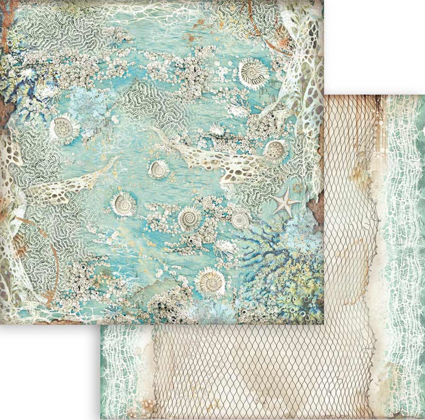 Stamperia Songs of the Sea Backgrounds 8” x 8” Paper Collection