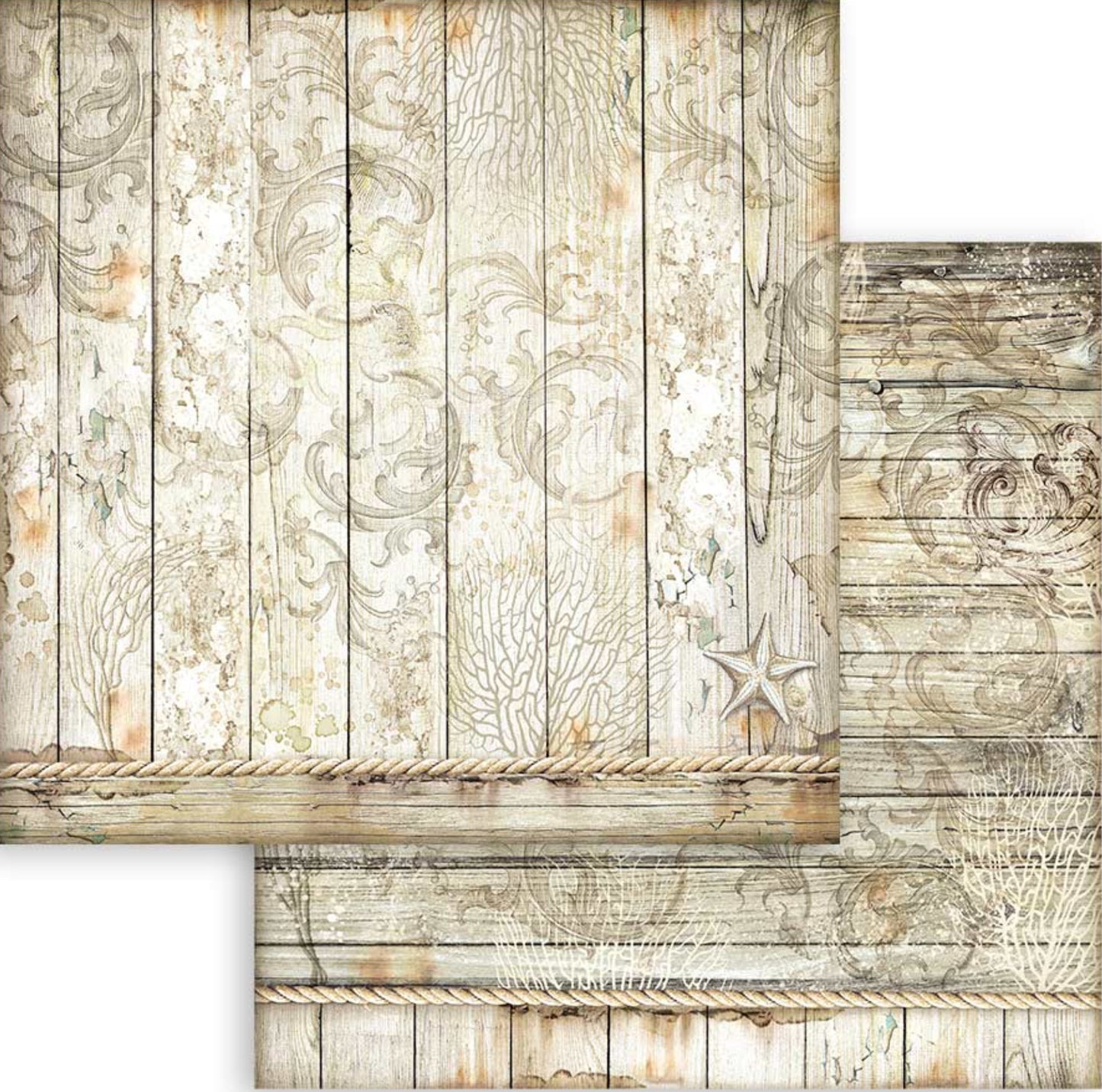 Stamperia Songs of the Sea Backgrounds 8” x 8” Paper Collection