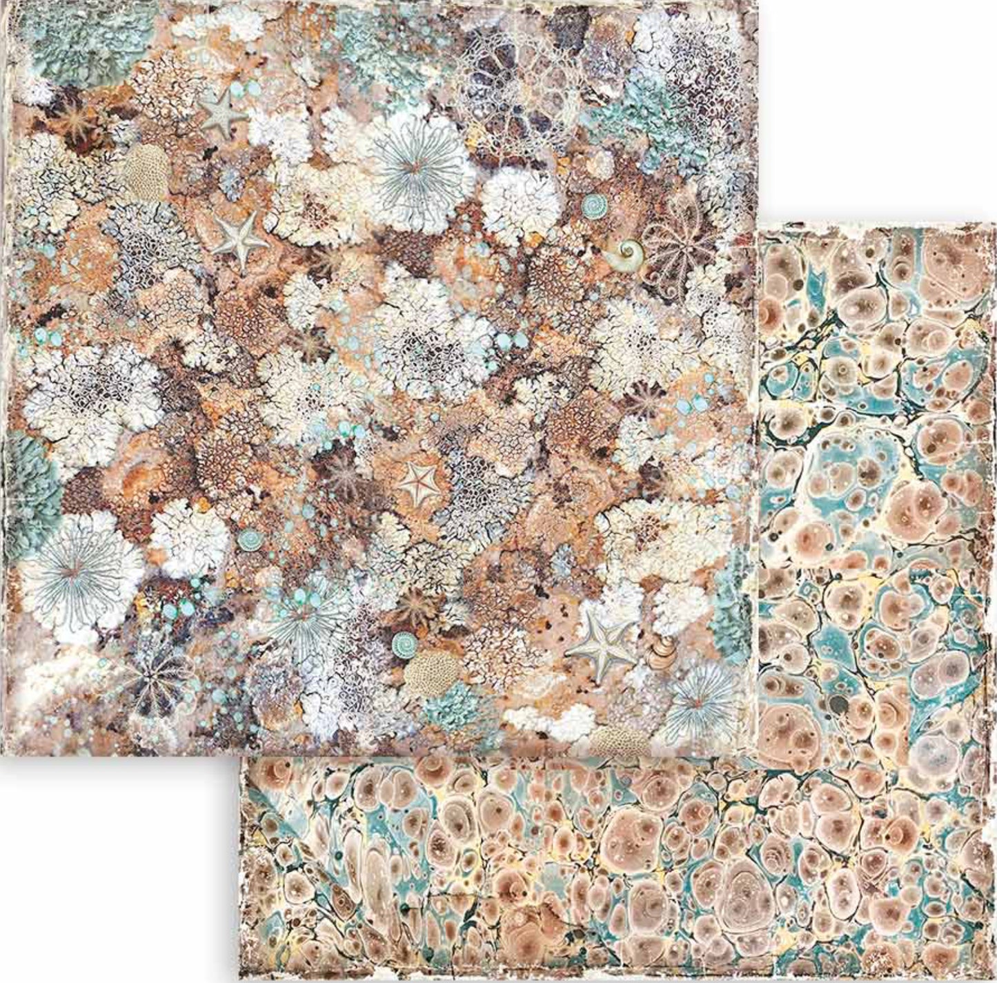 Stamperia Songs of the Sea Backgrounds 8” x 8” Paper Collection