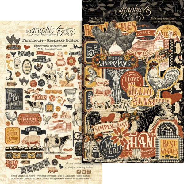Graphic 45 Farmhouse - Keepsake Kit (with Exclusive Metal Die Set)