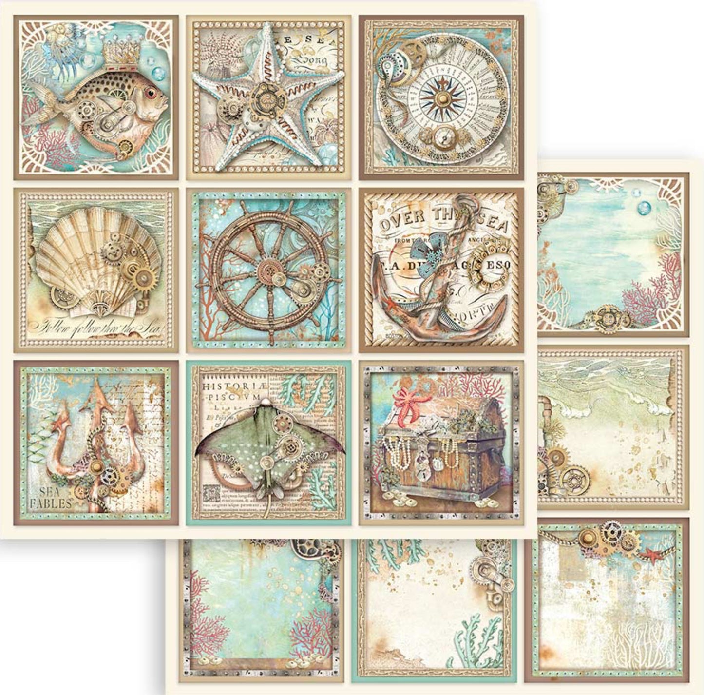 Stamperia Songs of the Sea 8” x 8” Paper Collection
