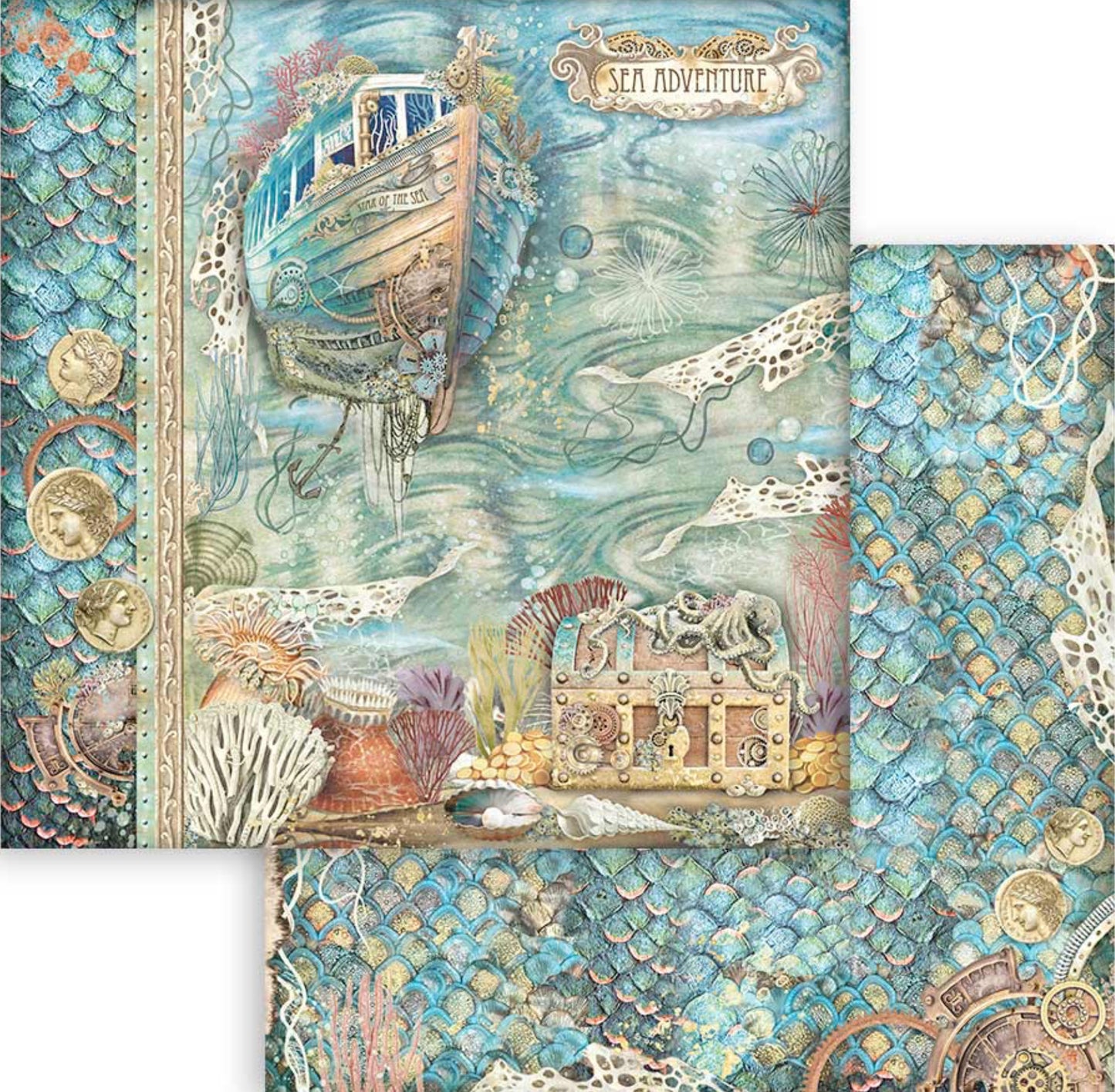 Stamperia Songs of the Sea 8” x 8” Paper Collection