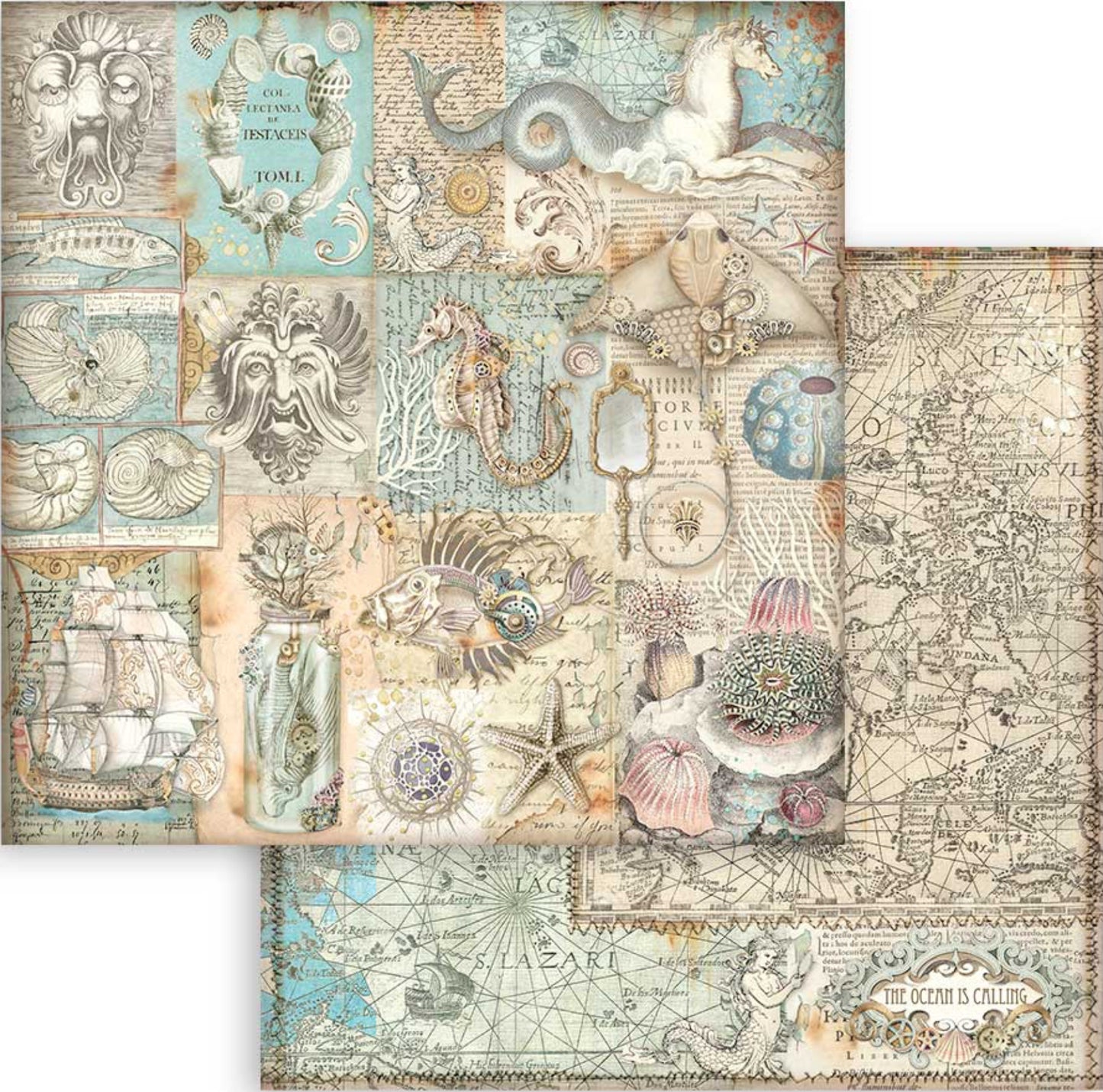 Stamperia Songs of the Sea 8” x 8” Paper Collection