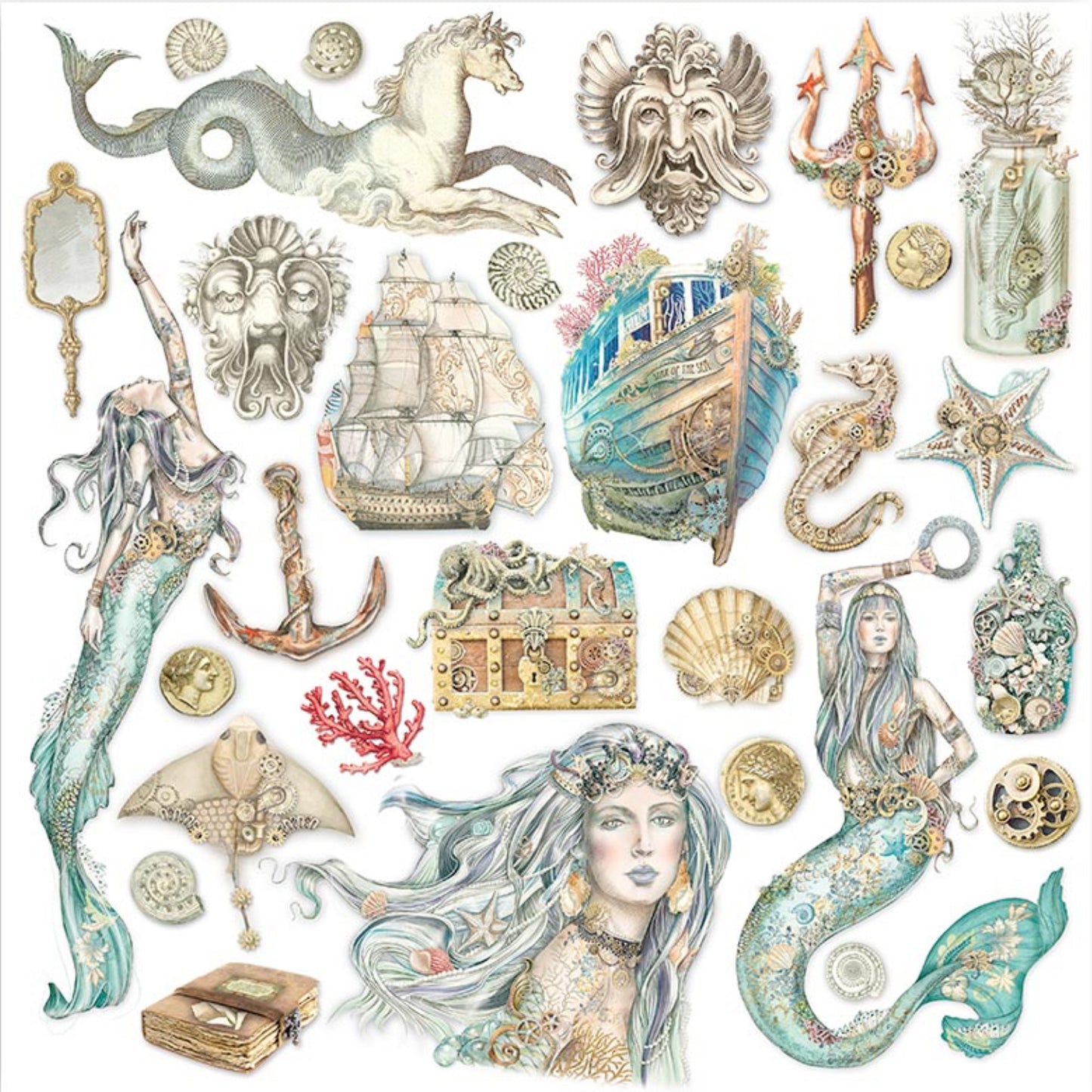 Stamperia Songs of the Sea 8” x 8” Paper Collection
