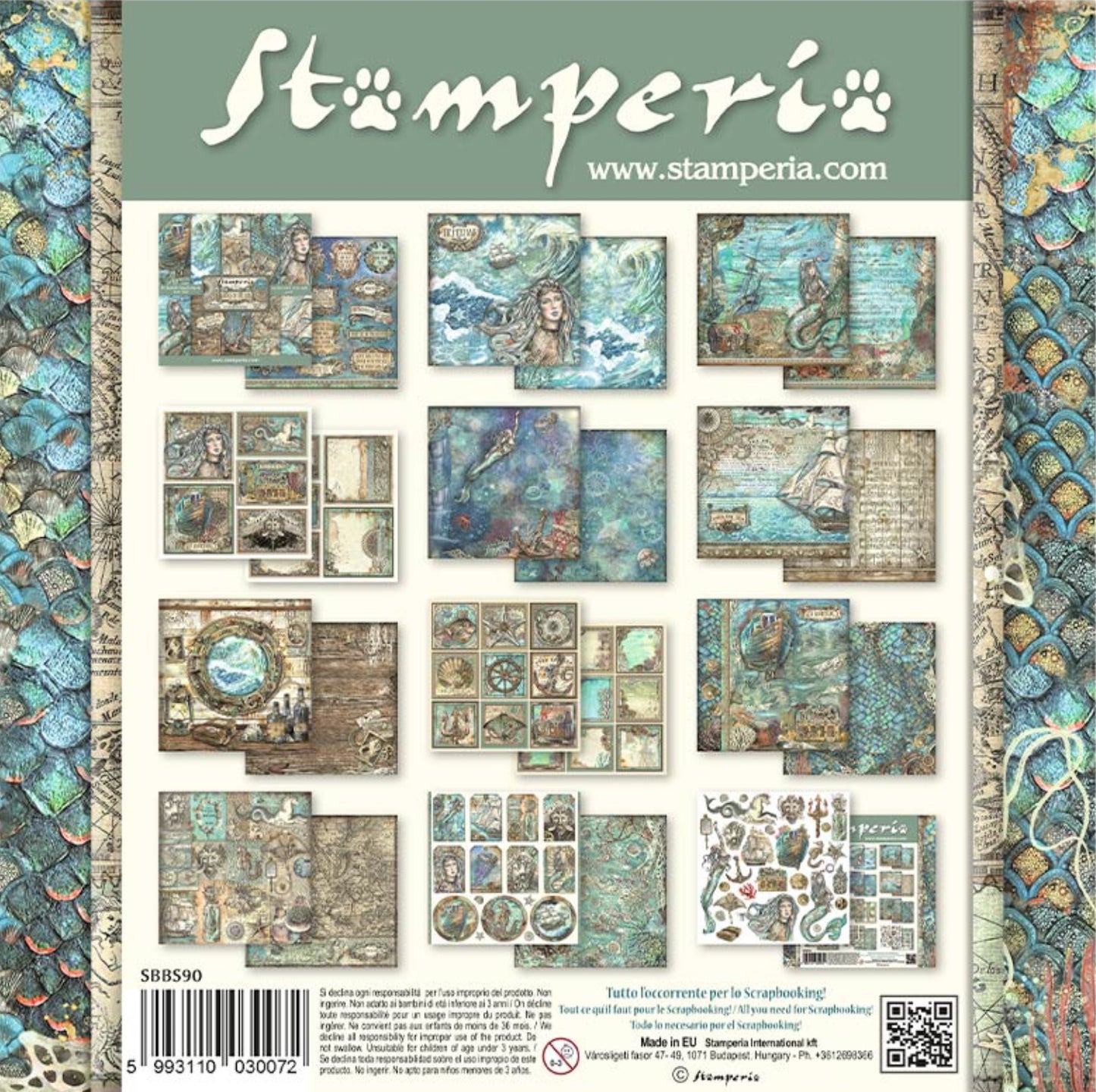 Stamperia Songs of the Sea 8” x 8” Paper Collection