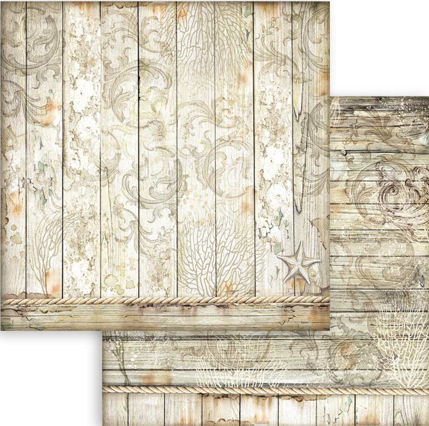 Stamperia Songs of the Sea Backgrounds 12” x 12” Paper Collection