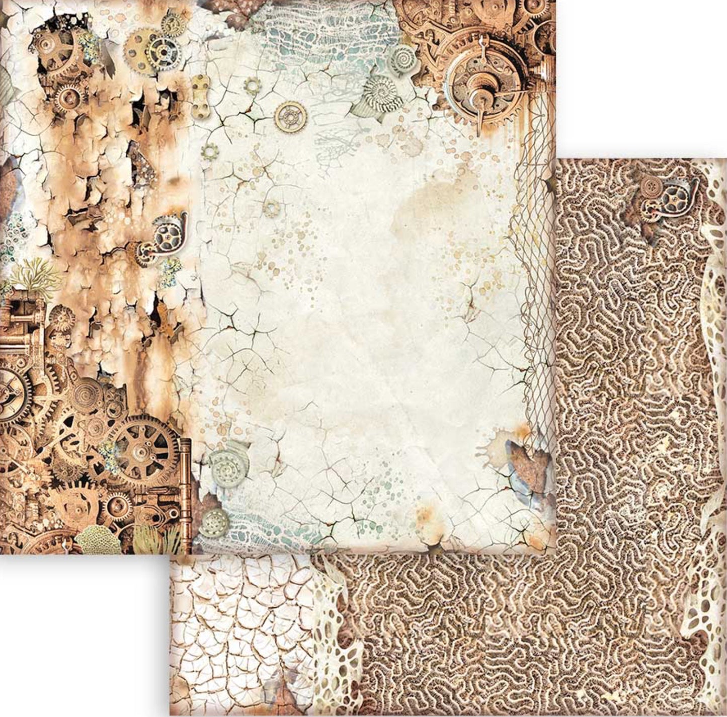Stamperia Songs of the Sea Backgrounds 12” x 12” Paper Collection