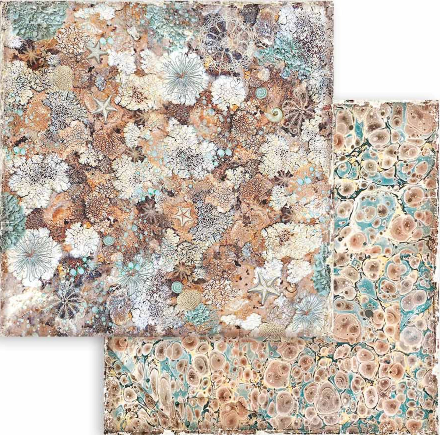 Stamperia Songs of the Sea Backgrounds 12” x 12” Paper Collection