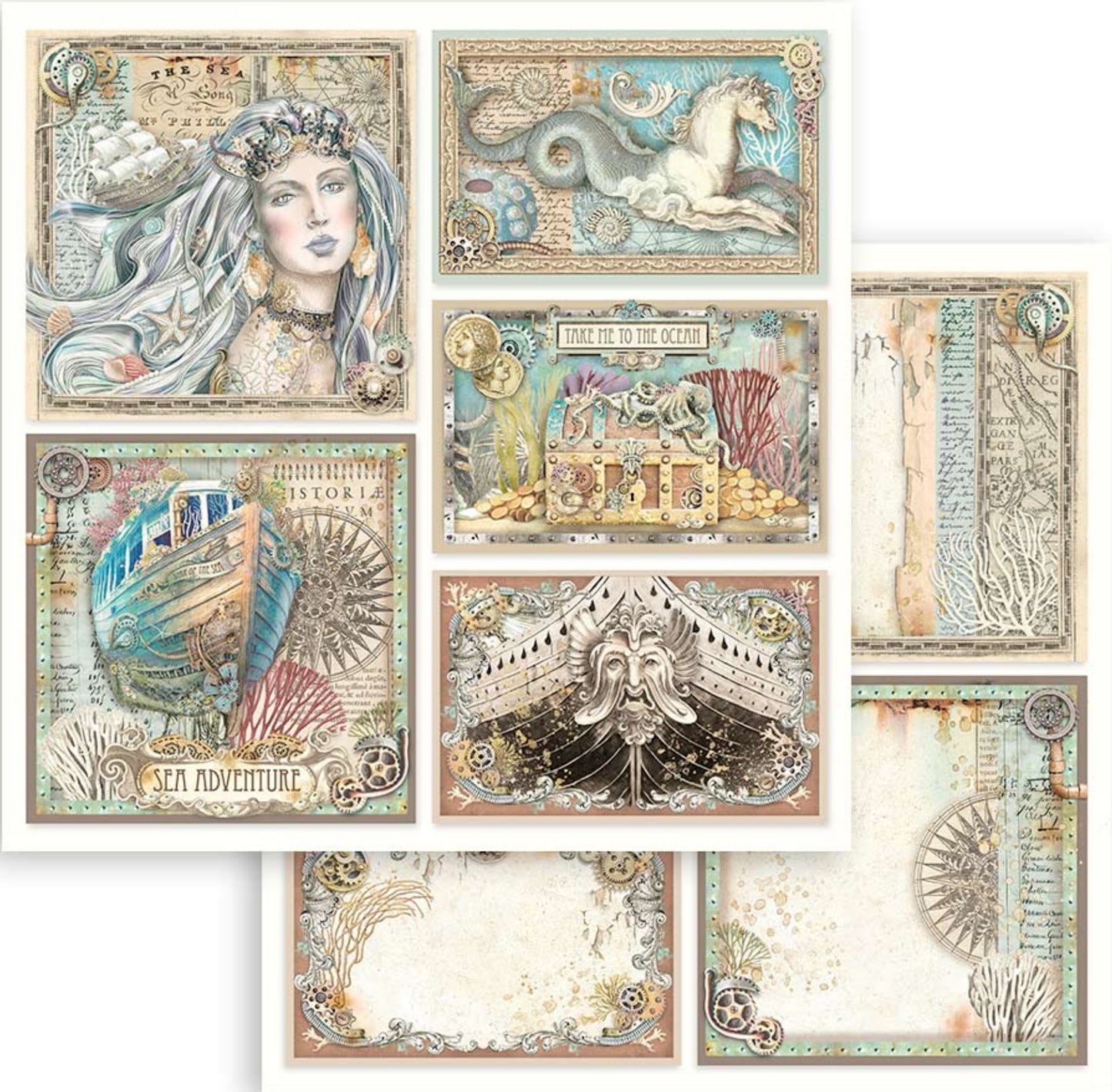 Stamperia Songs of the Sea 12” x 12” Paper Collection