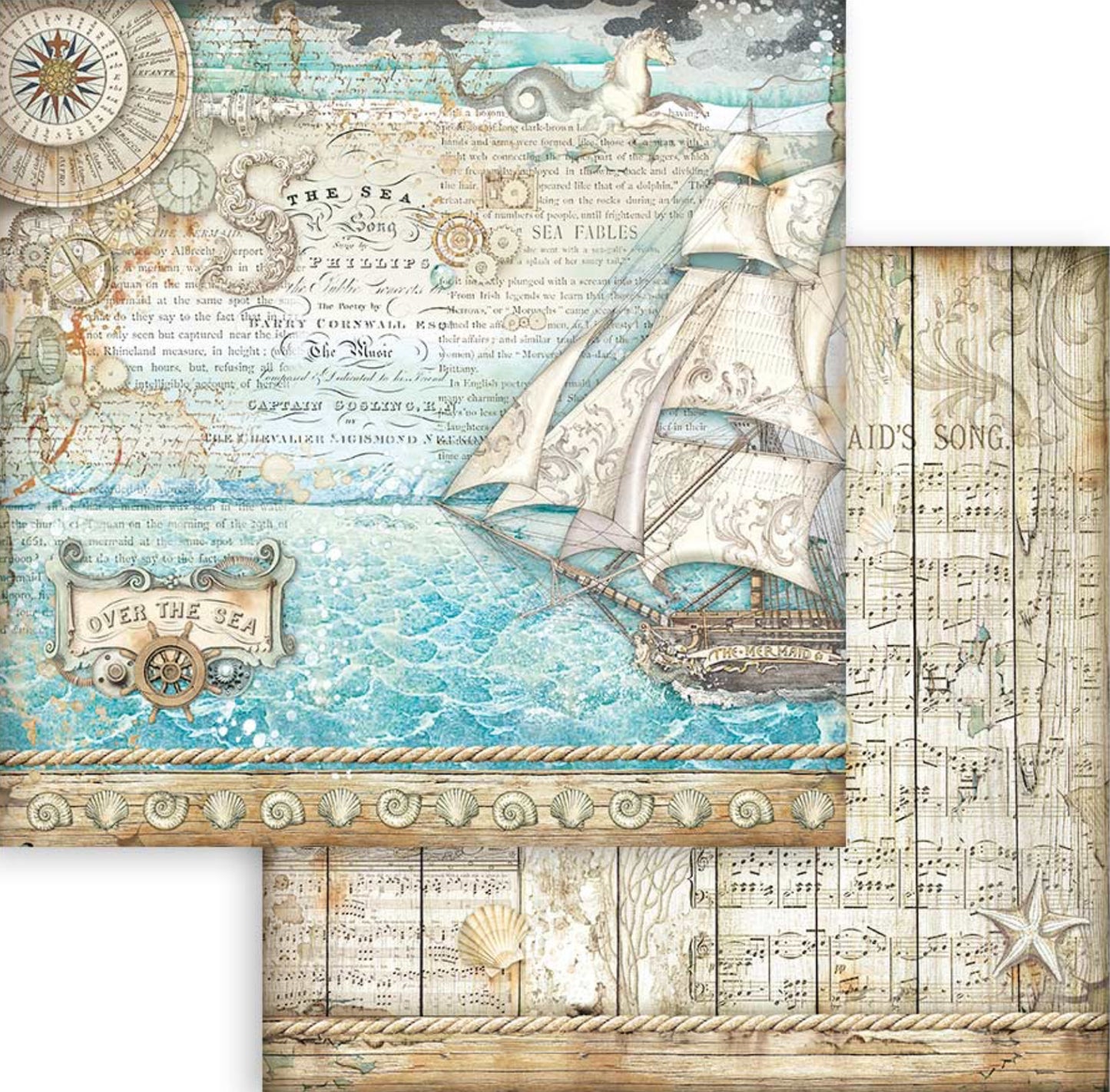 Stamperia Songs of the Sea 12” x 12” Paper Collection