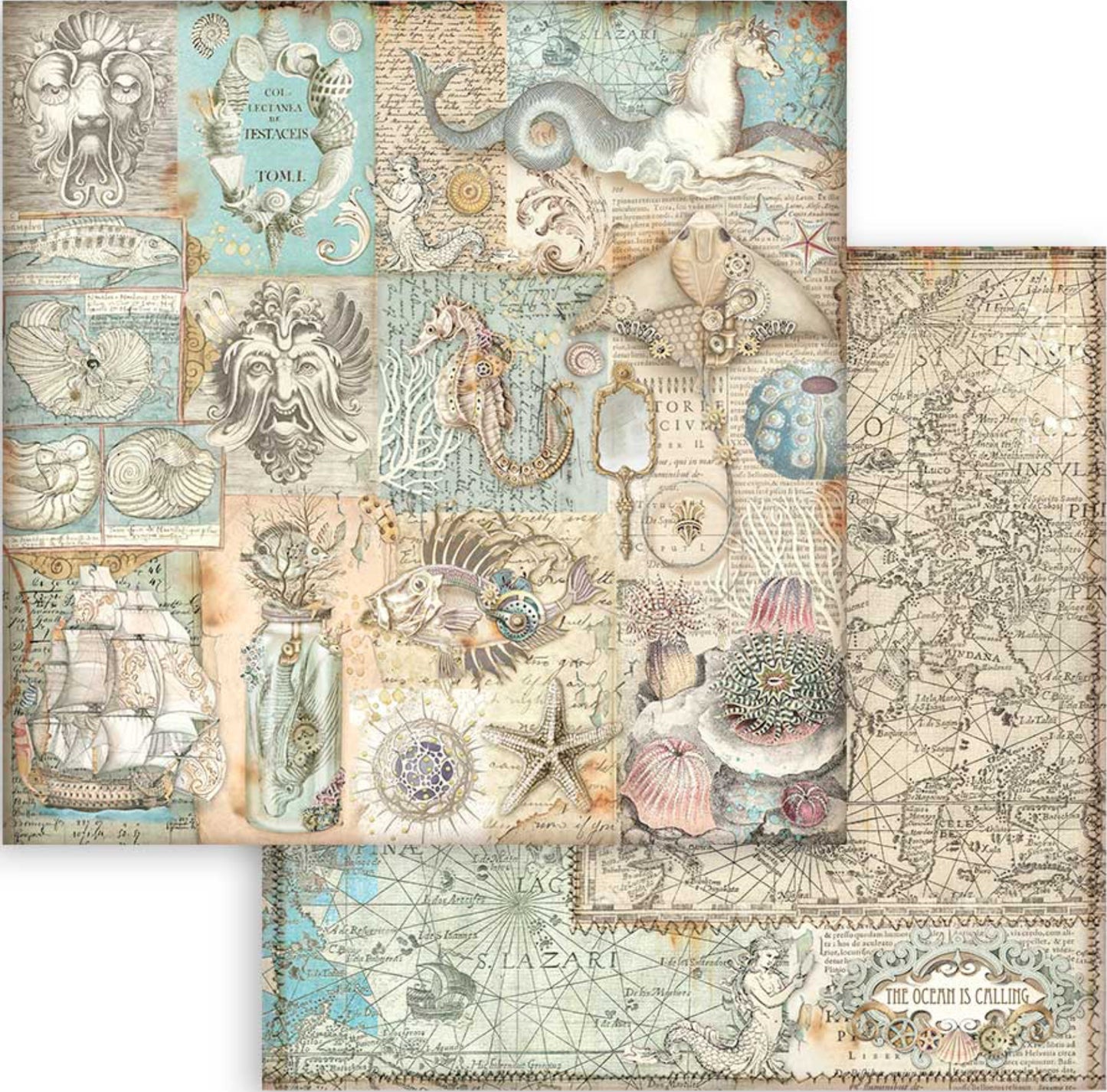 Stamperia Songs of the Sea 12” x 12” Paper Collection