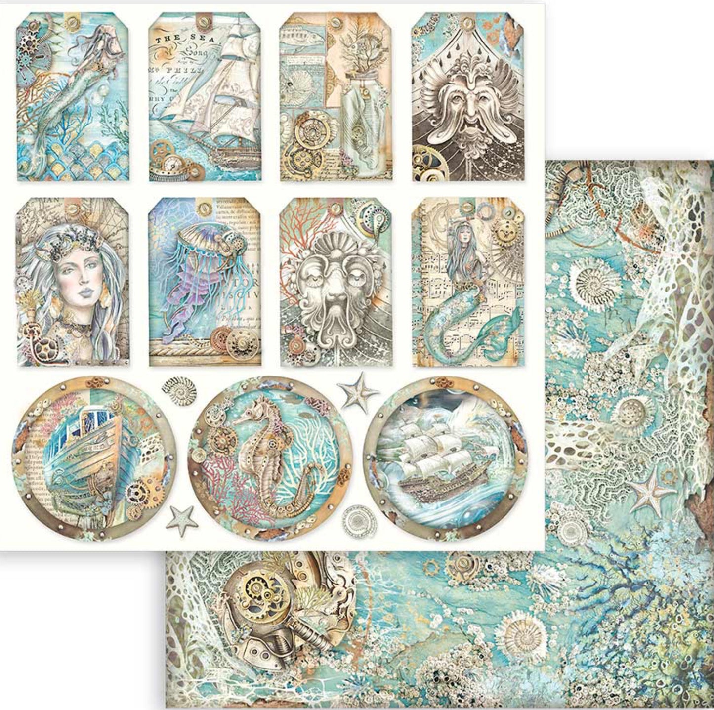 Stamperia Songs of the Sea 12” x 12” Paper Collection