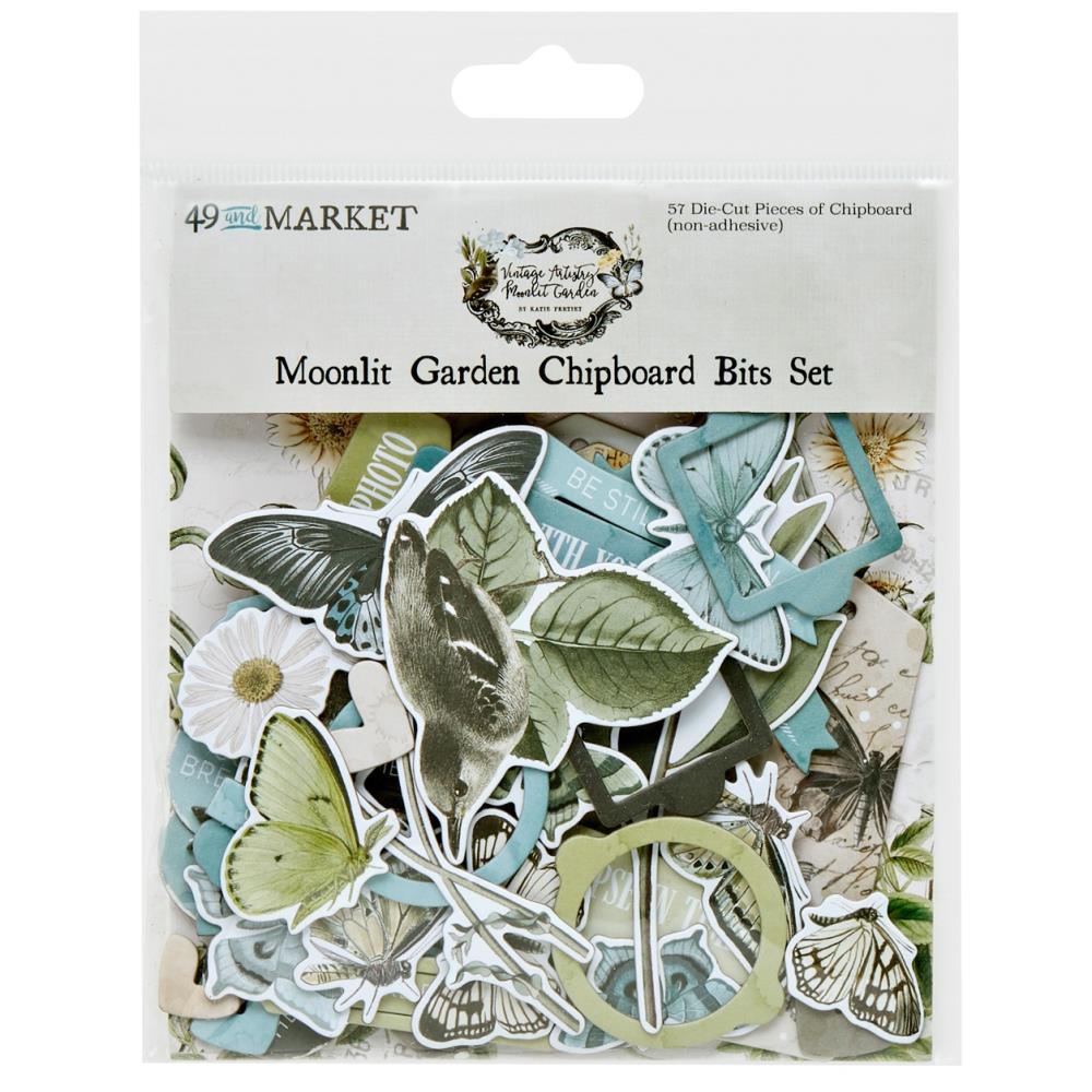 49 & Market Vintage Artistry Moonlit Garden Chipboard Bits Set