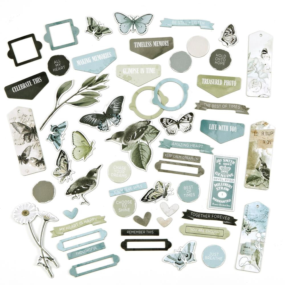 49 & Market Vintage Artistry Moonlit Garden Chipboard Bits Set