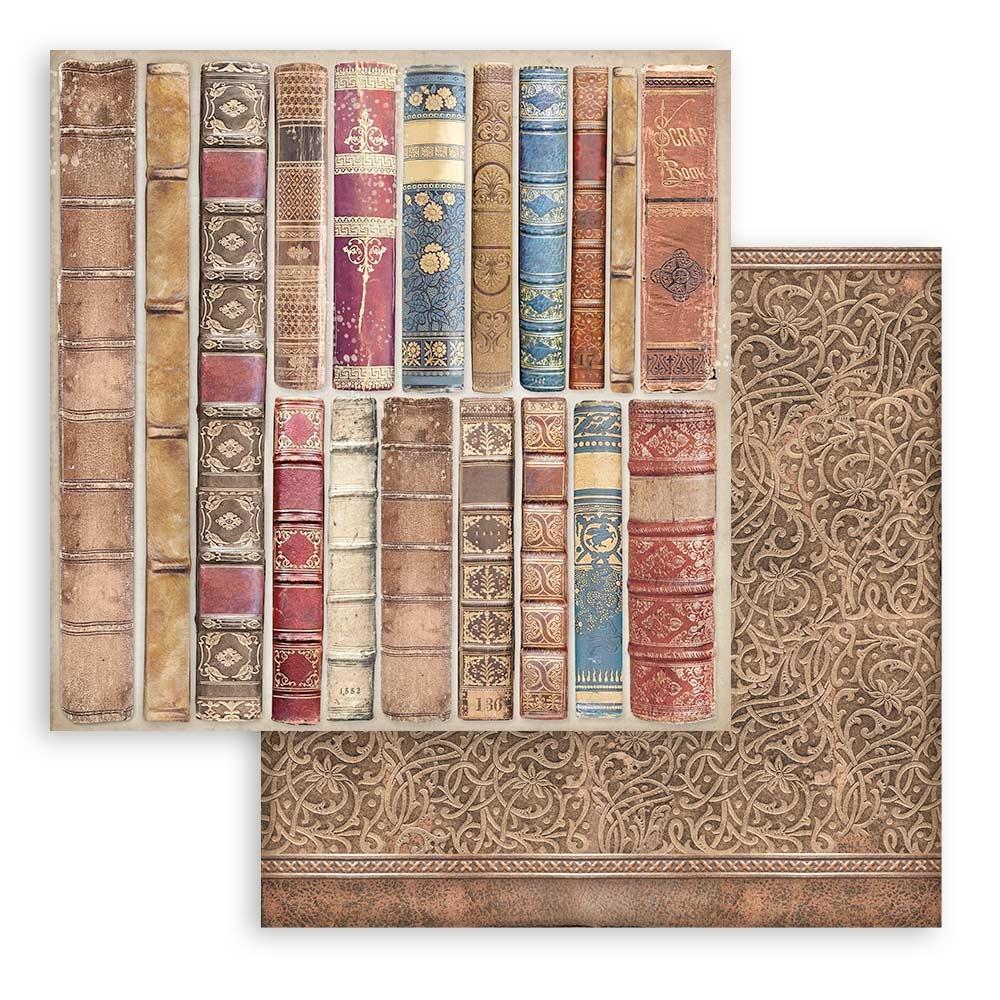 Stamperia Vintage Library Background 8” x 8” Paper Collection