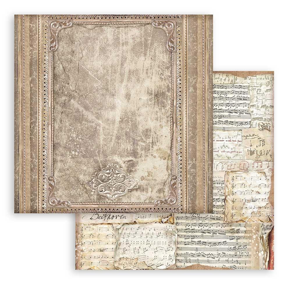 Stamperia Vintage Library Background 8” x 8” Paper Collection