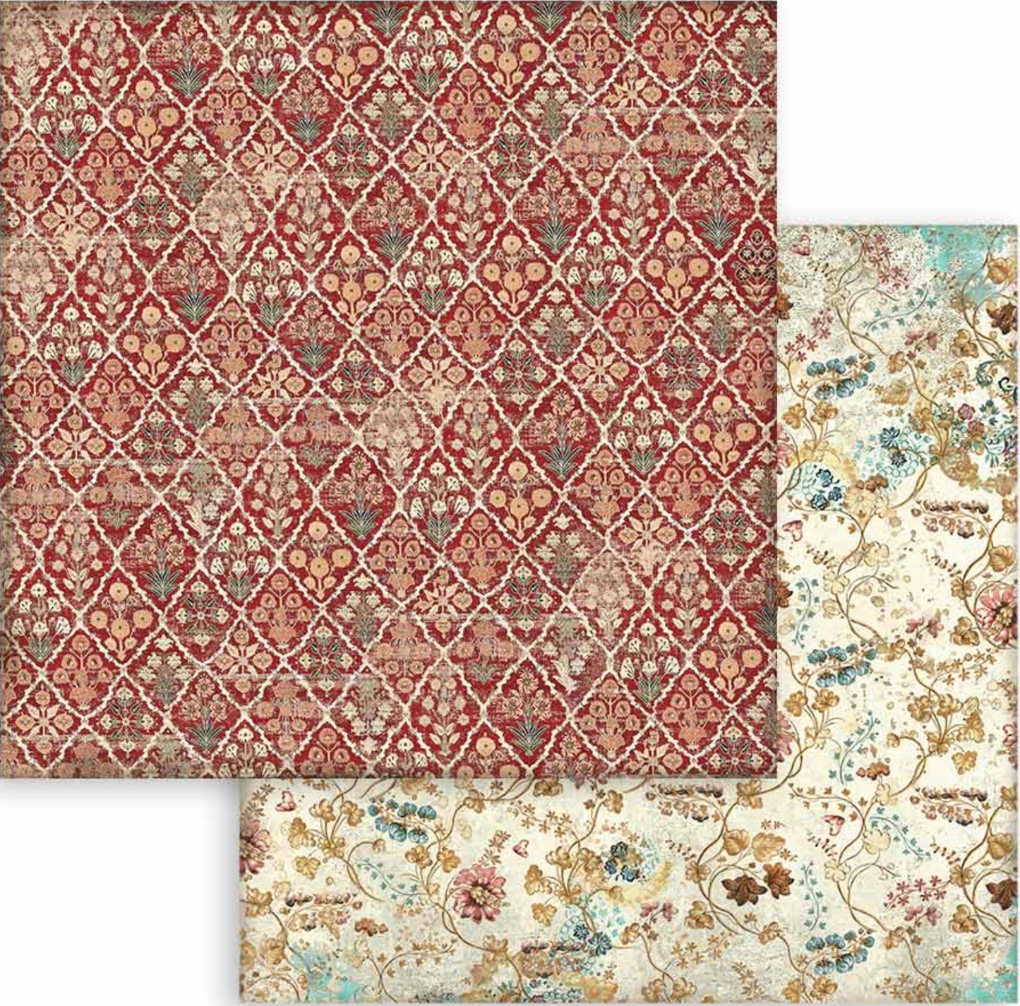 Stamperia Christmas Greetings Backgrounds 12” x 12” Paper Collection