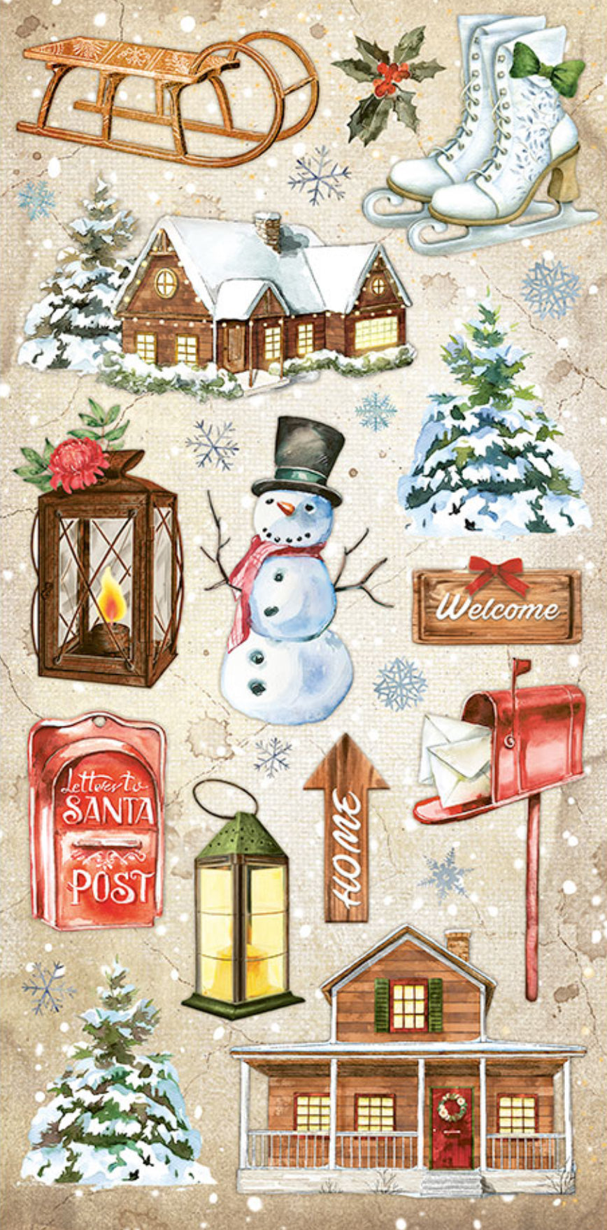 Stamperia Romantic Collection - Home for the Holidays 6” x 12” Paper Collection