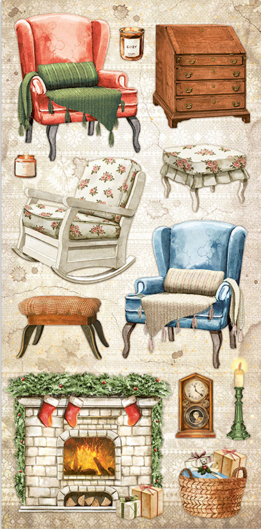 Stamperia Romantic Collection - Home for the Holidays 6” x 12” Paper Collection