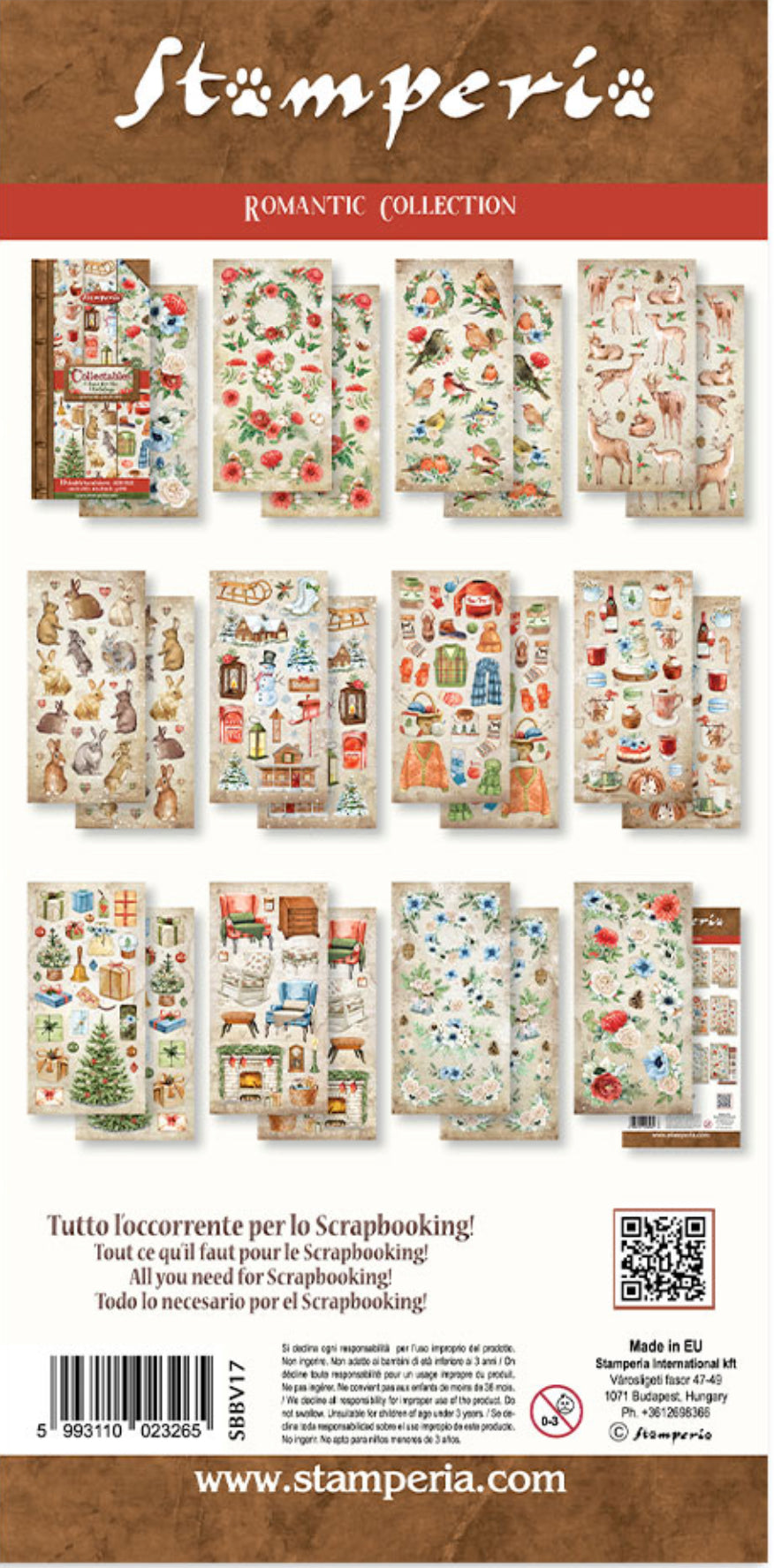 Stamperia Romantic Collection - Home for the Holidays 6” x 12” Paper Collection