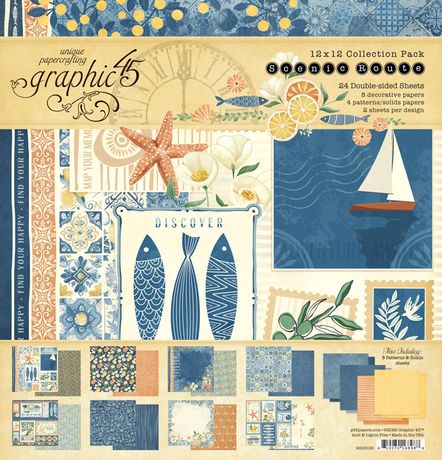 Graphic 45 Scenic Route 12” x 12” Collection Pack
