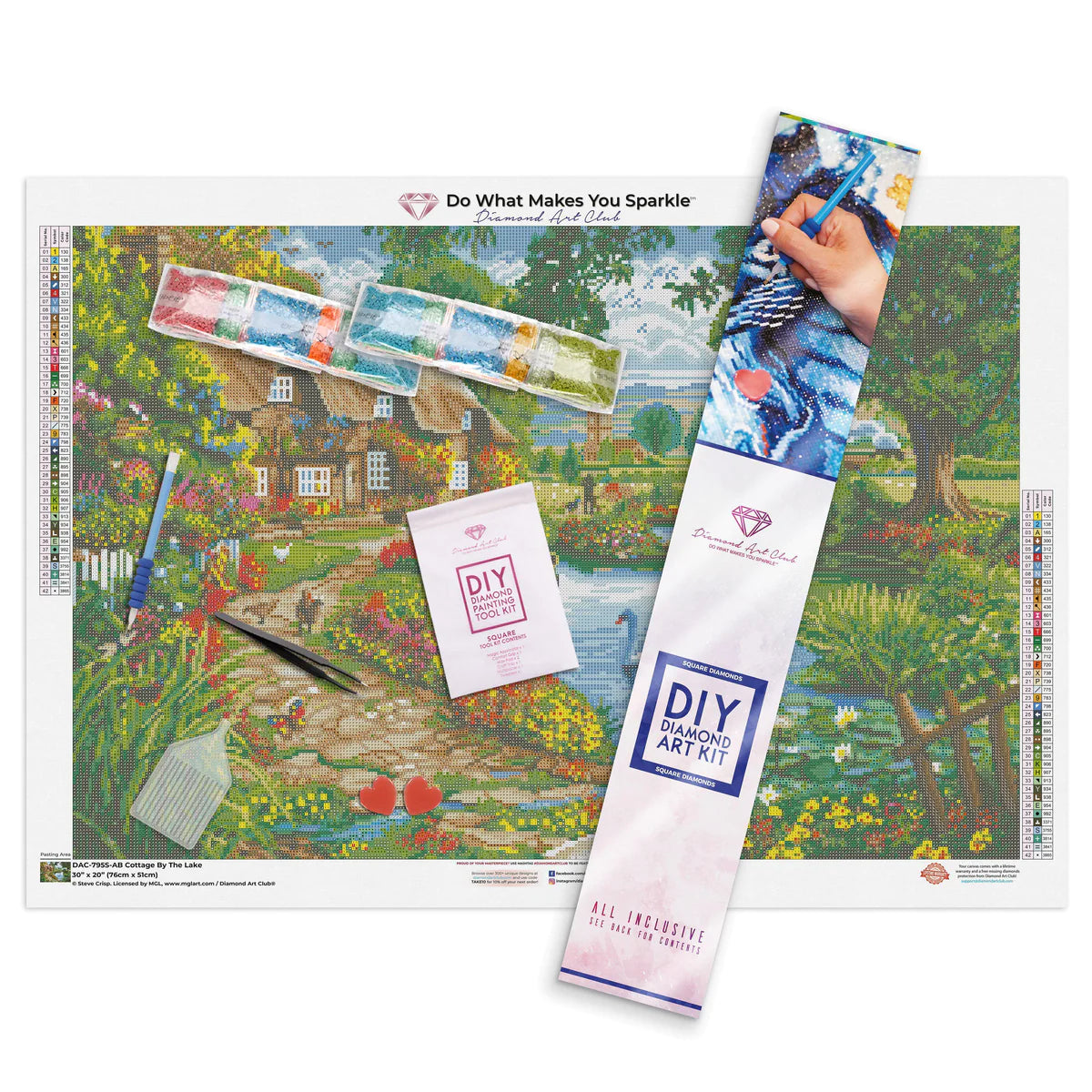 Diamond Art Club SQUARES Cottage By The Lake