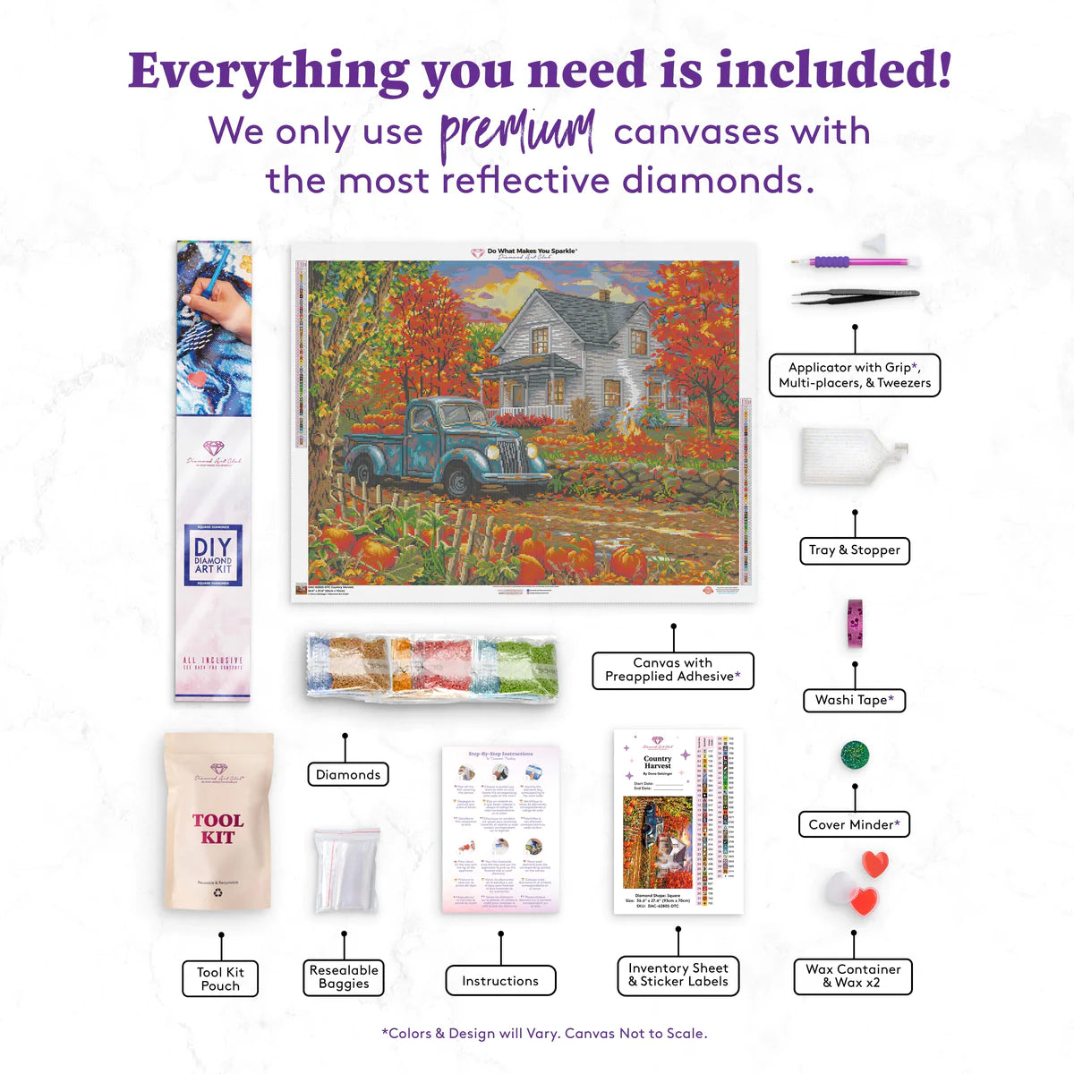 Diamond Art Club SQUARES Country Harvest