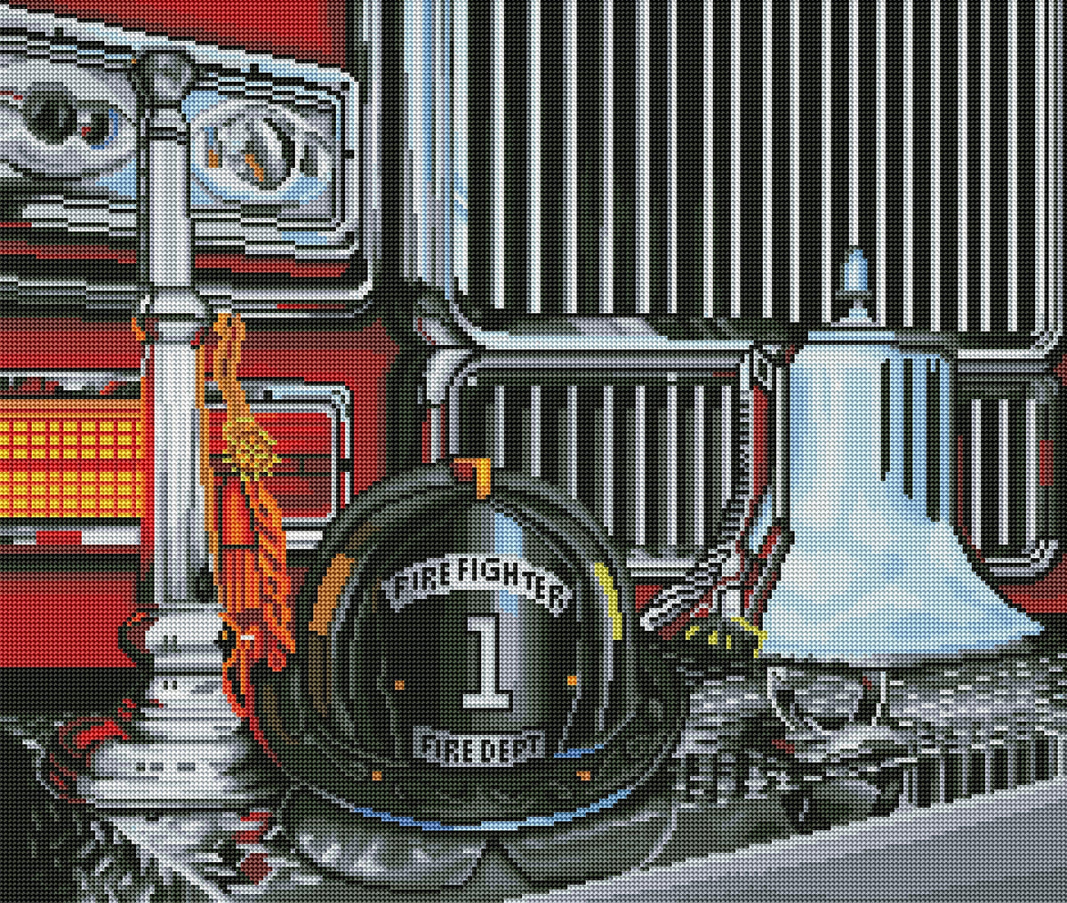 Diamond Art Club Fire Truck and Helmet