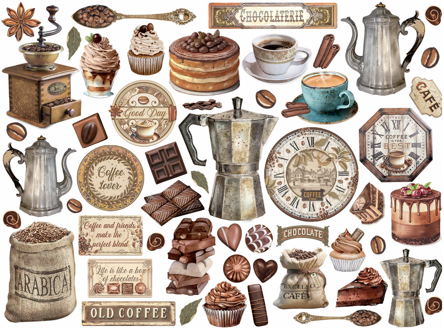 Stamperia Coffee and Chocolate Die Cuts