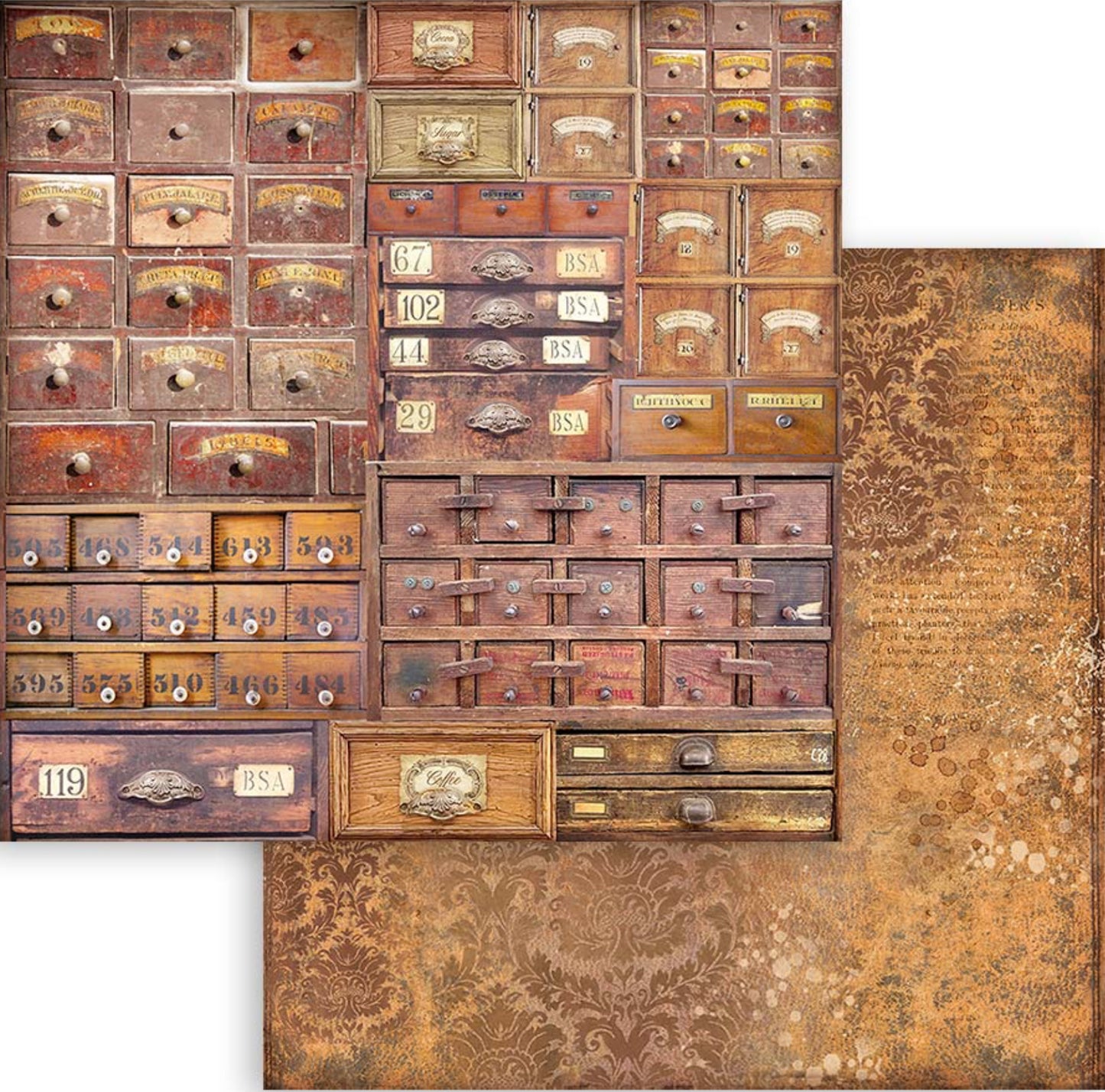Stamperia Coffee and Chocolate Backgrounds 8” x 8” Paper Collection