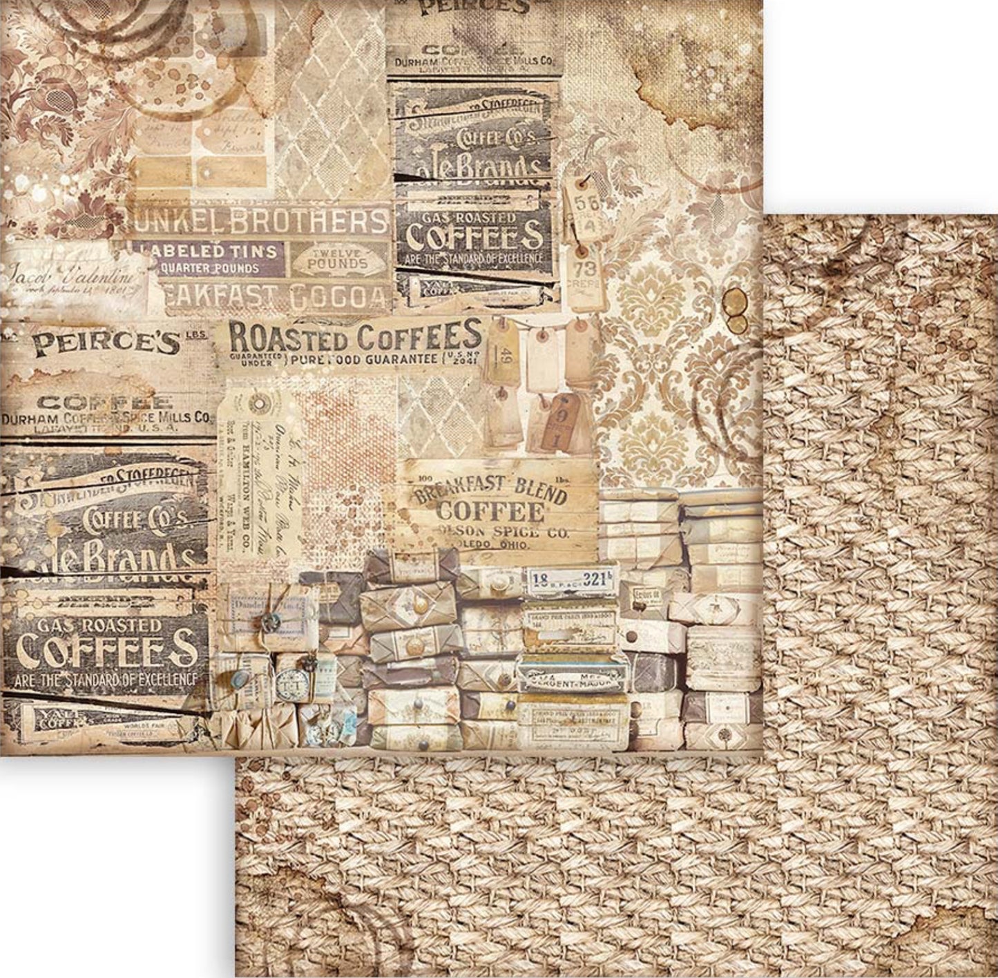 Stamperia Coffee and Chocolate Backgrounds 8” x 8” Paper Collection