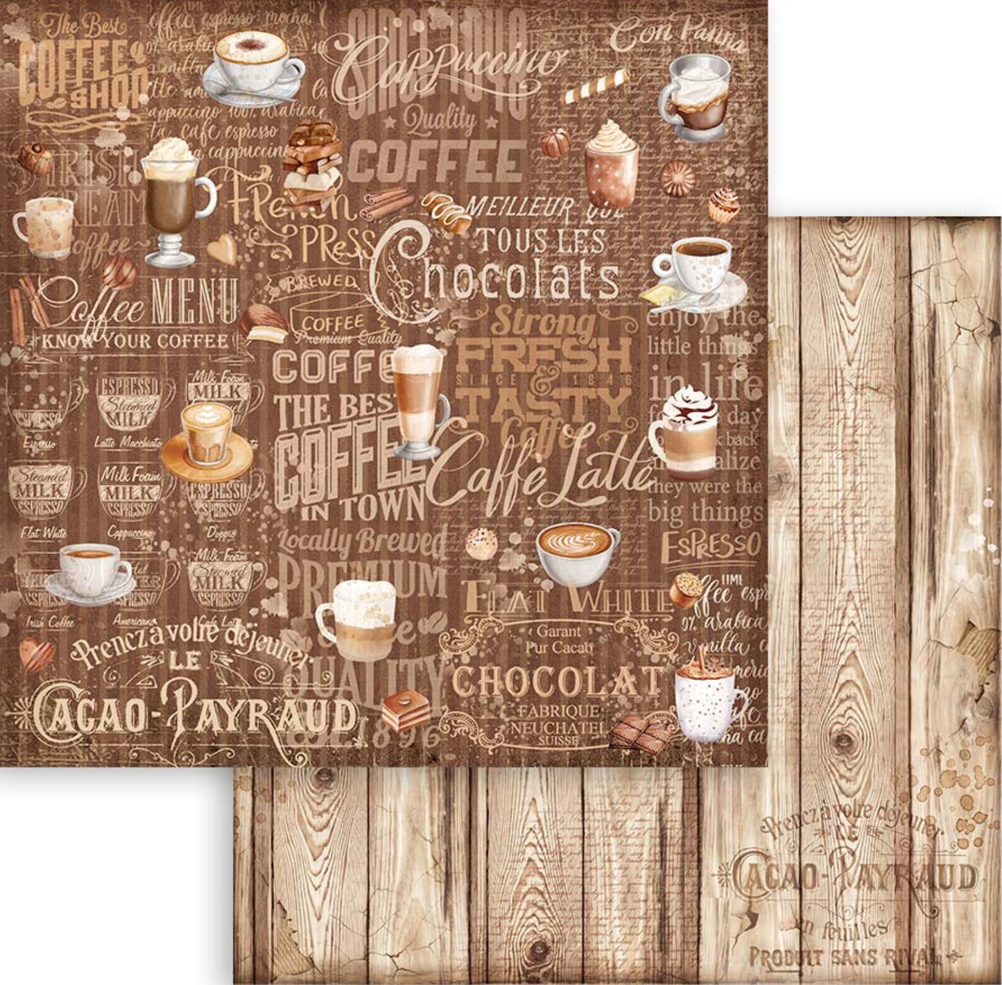 Stamperia Coffee and Chocolate 8” x 8” Paper Collection