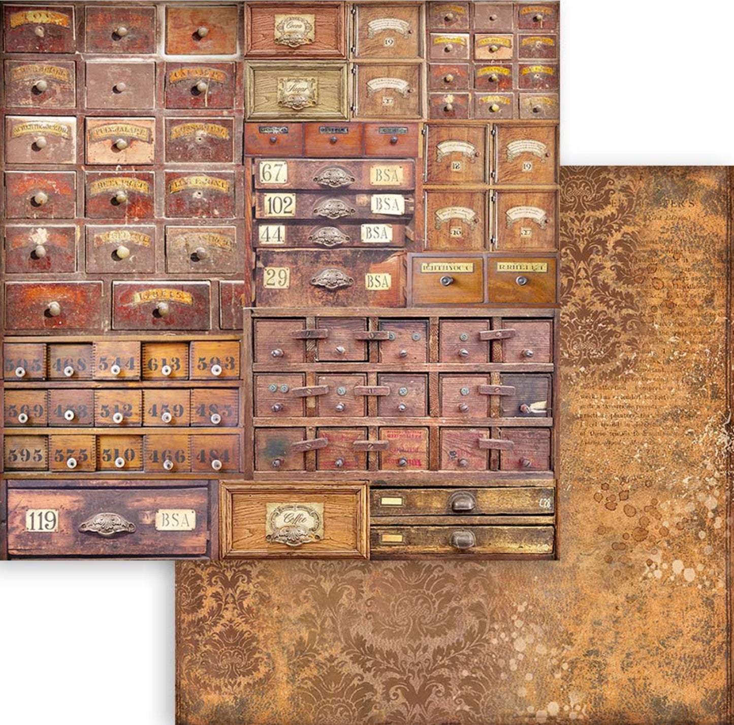 Stamperia Coffee and Chocolate Backgrounds 12” x 12” Paper Collection