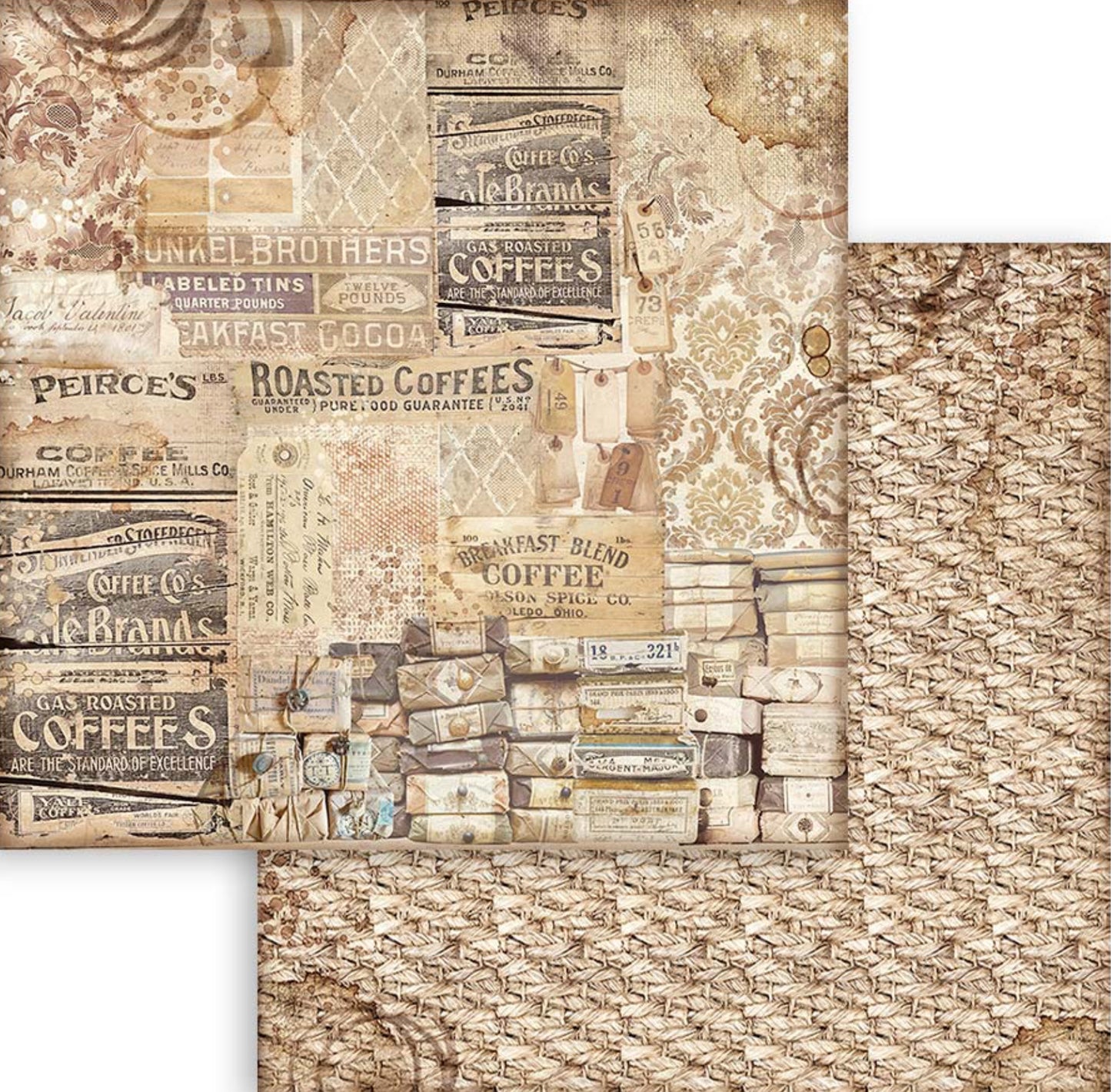 Stamperia Coffee and Chocolate Backgrounds 12” x 12” Paper Collection
