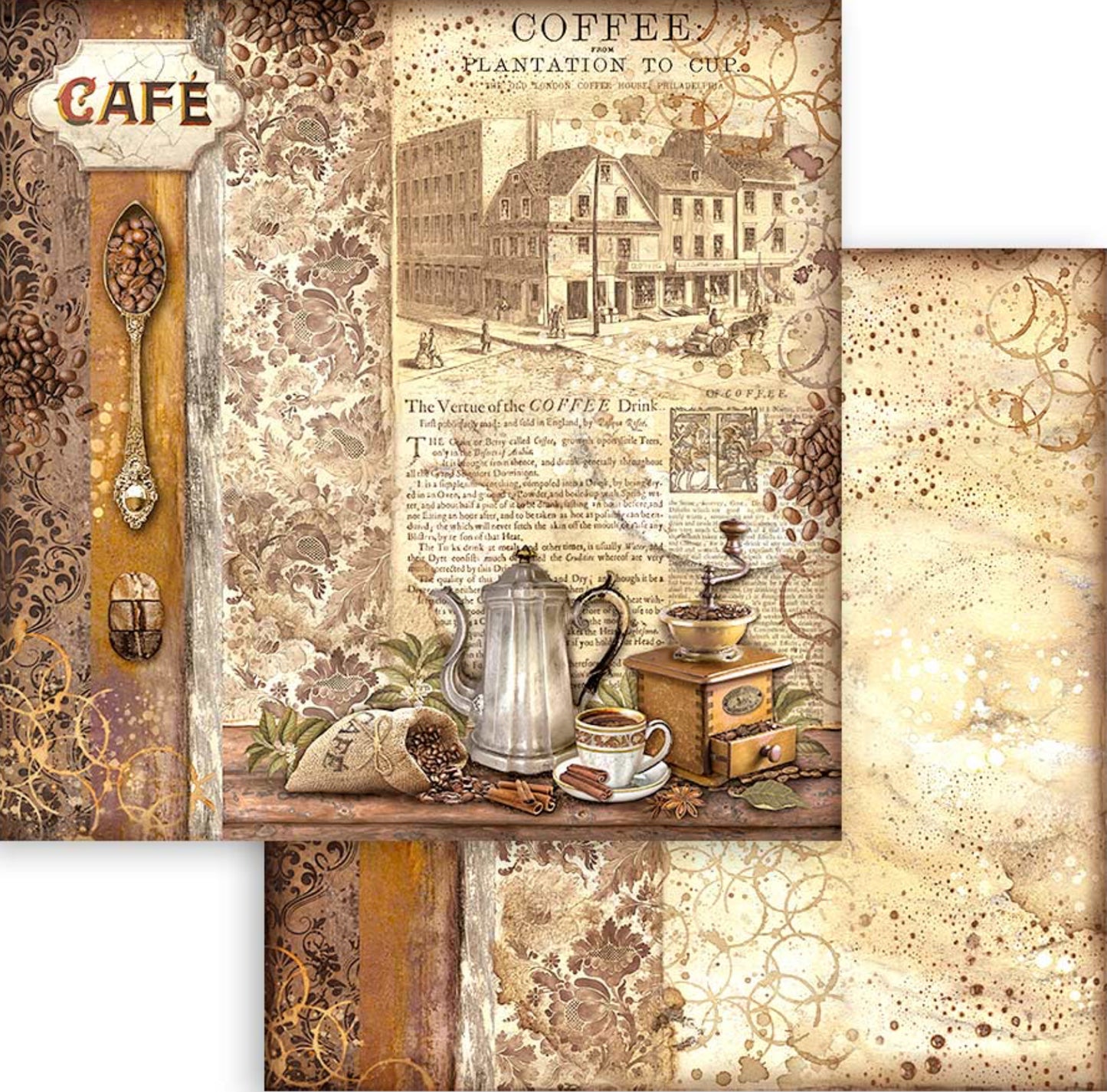 Stamperia Coffee and Chocolate 12” x 12” Paper Collection