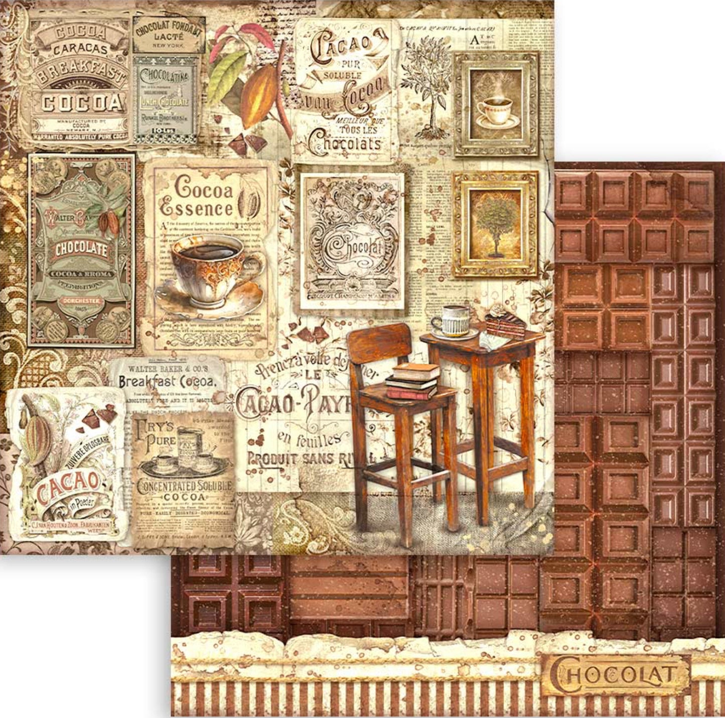 Stamperia Coffee and Chocolate 12” x 12” Paper Collection