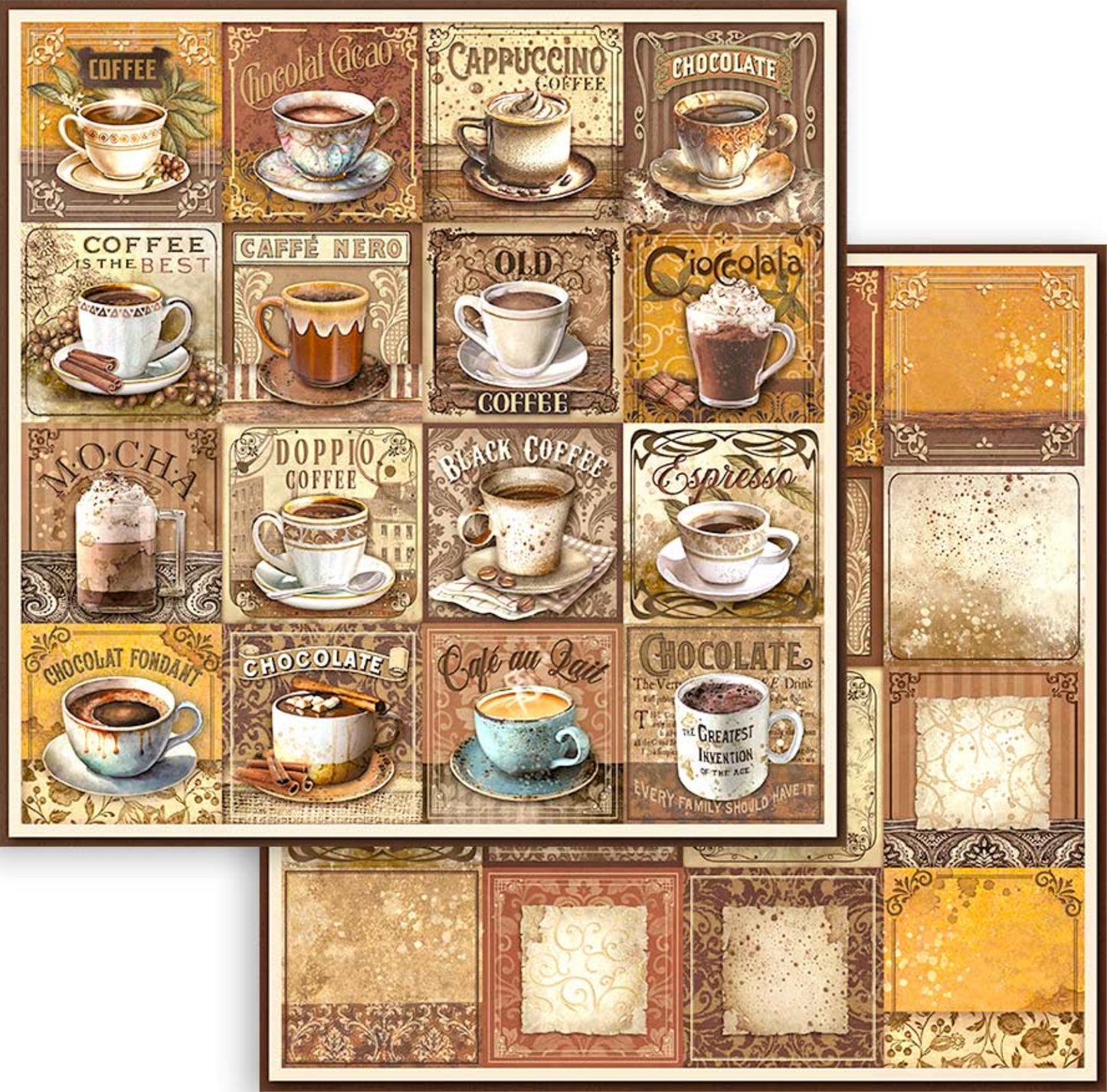 Stamperia Coffee and Chocolate 12” x 12” Paper Collection