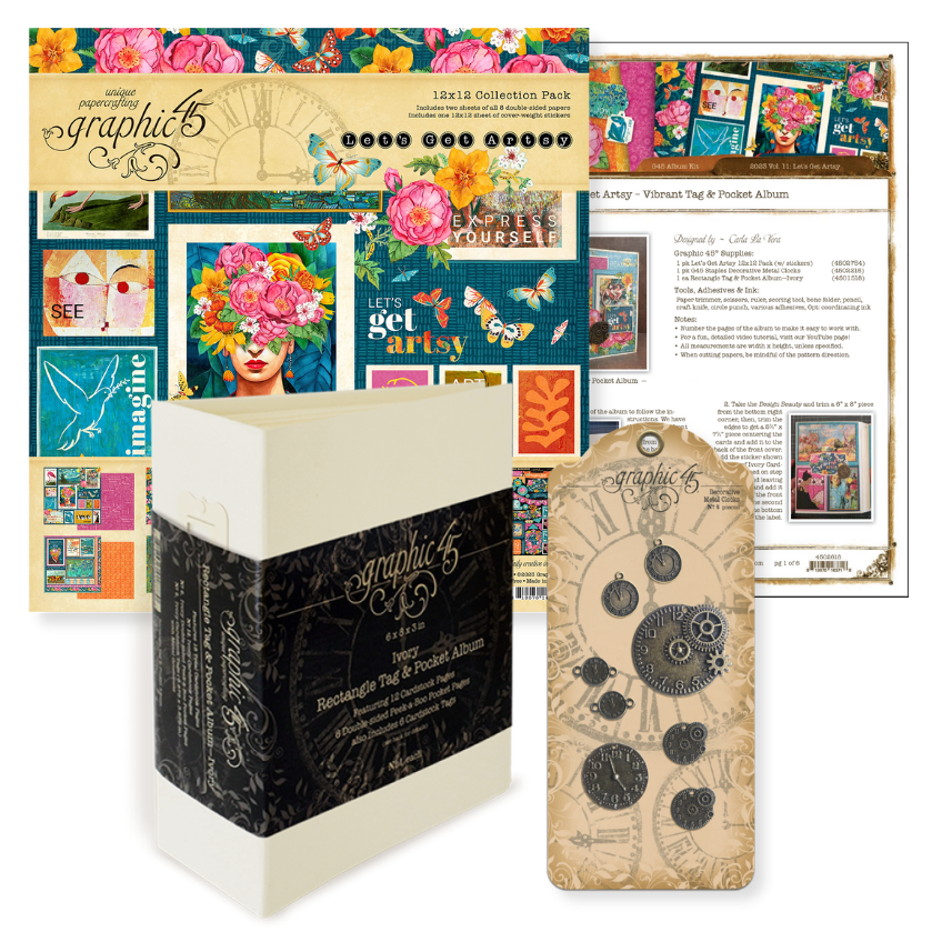 Graphic 45 Let’s Get Artsy - Vibrant Tag & Pocket Album