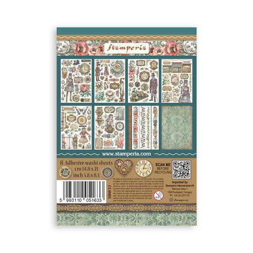 Stamperia Gardens of Time Washi Pad (8 Sheets)